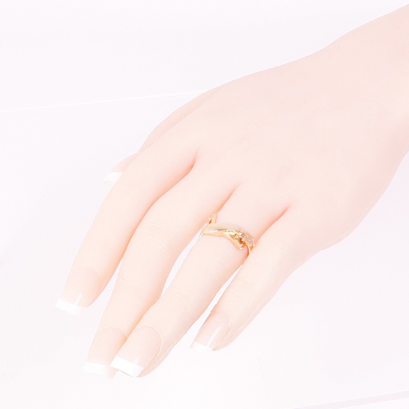 HERMES 18K玫瑰金Kelly Gavroche Ring戒指Hermes#52/US#6