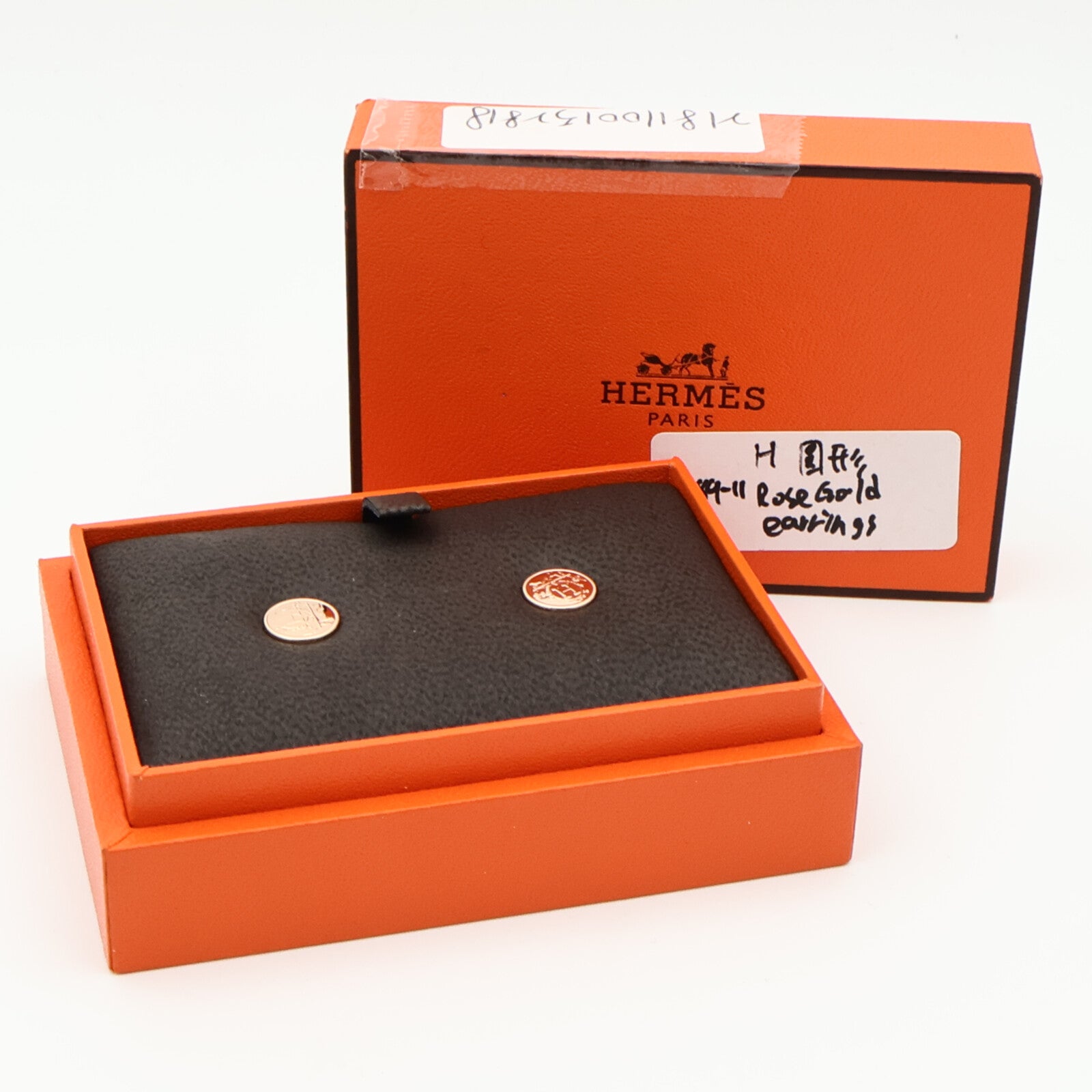 HERMES 18K玫瑰金Ex-Libris Earrings耳環