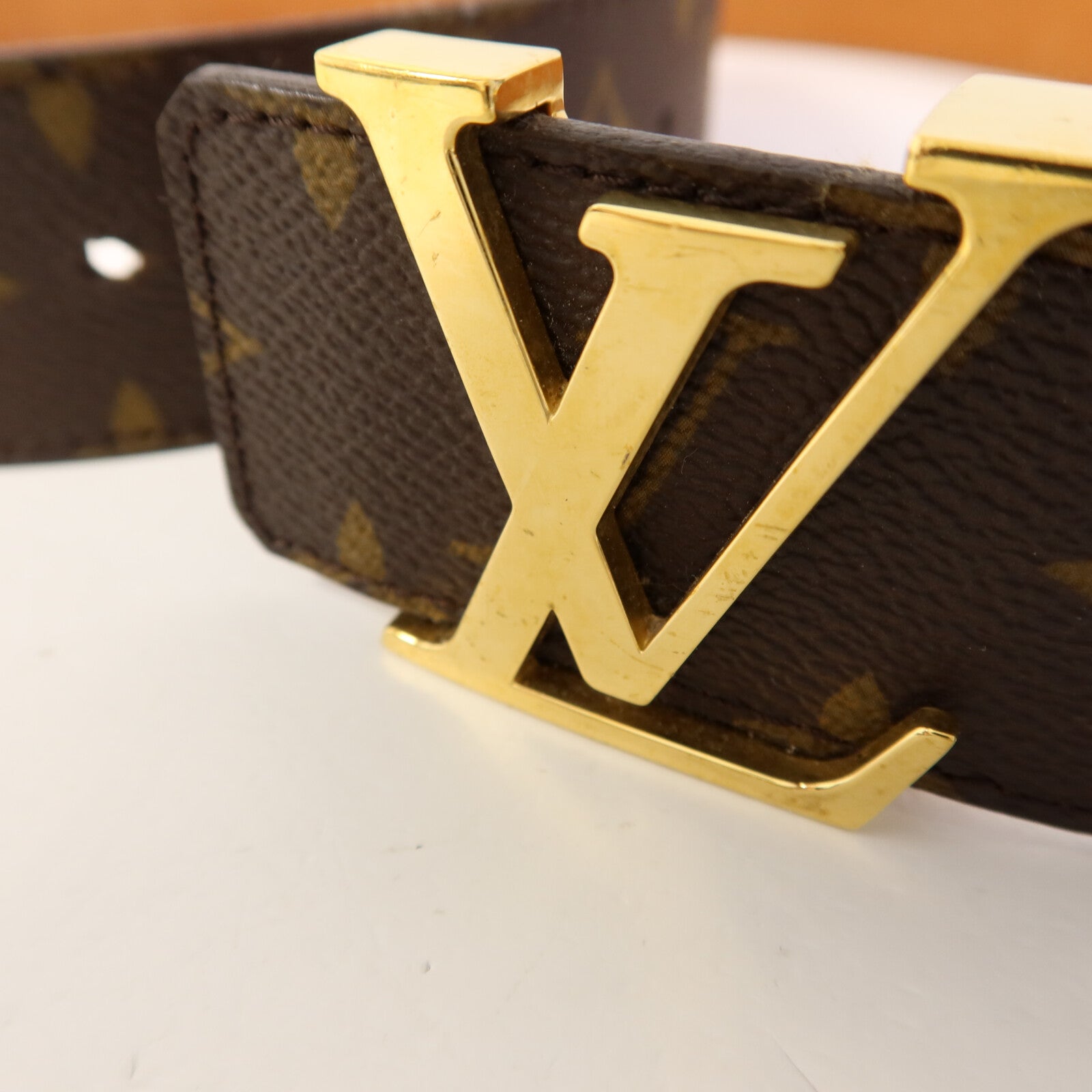 LOUIS VUITTON Monogram Belt金扣皮帶