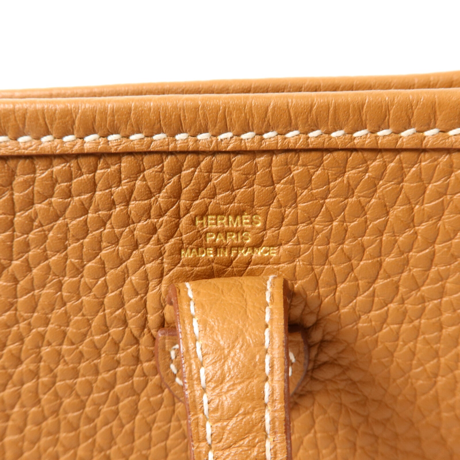 HERMES Clemence皮革Evelyne TPM肩背袋Gold