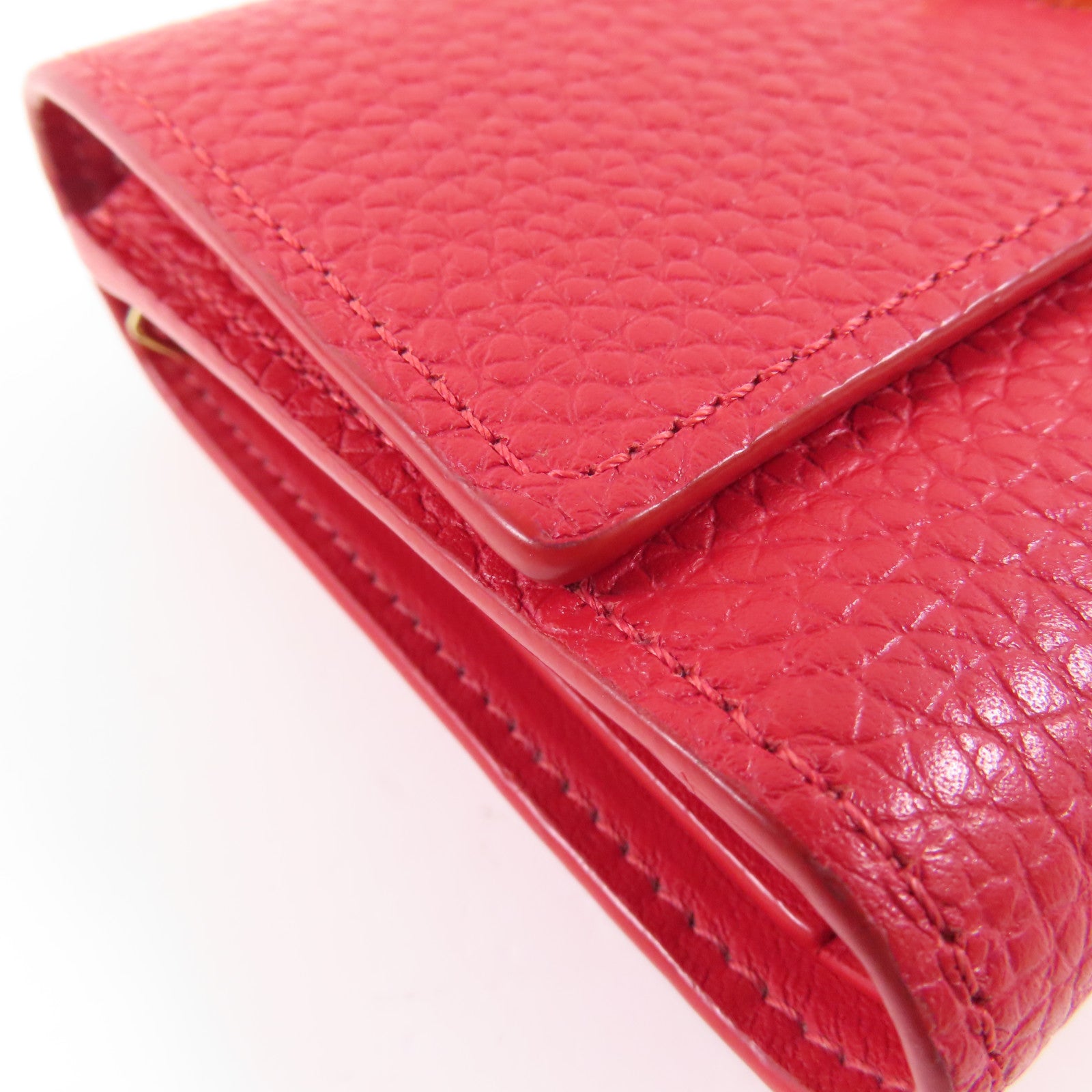 LOUIS VUITTON 牛皮皮革Capucines金扣錢包