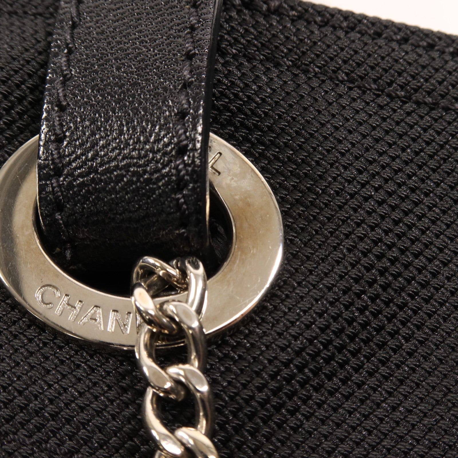 CHANEL 牛皮皮革Tote Bag銀扣手挽袋