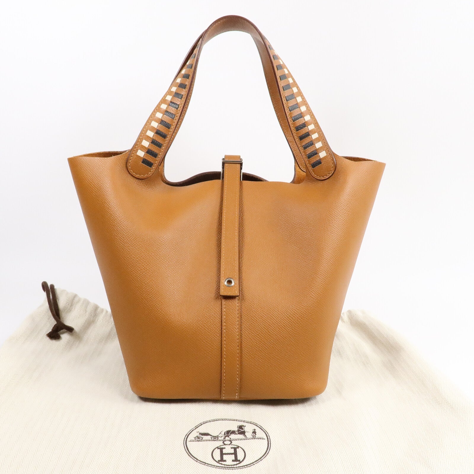 HERMES Epsom皮革Picotin MM扣手挽袋