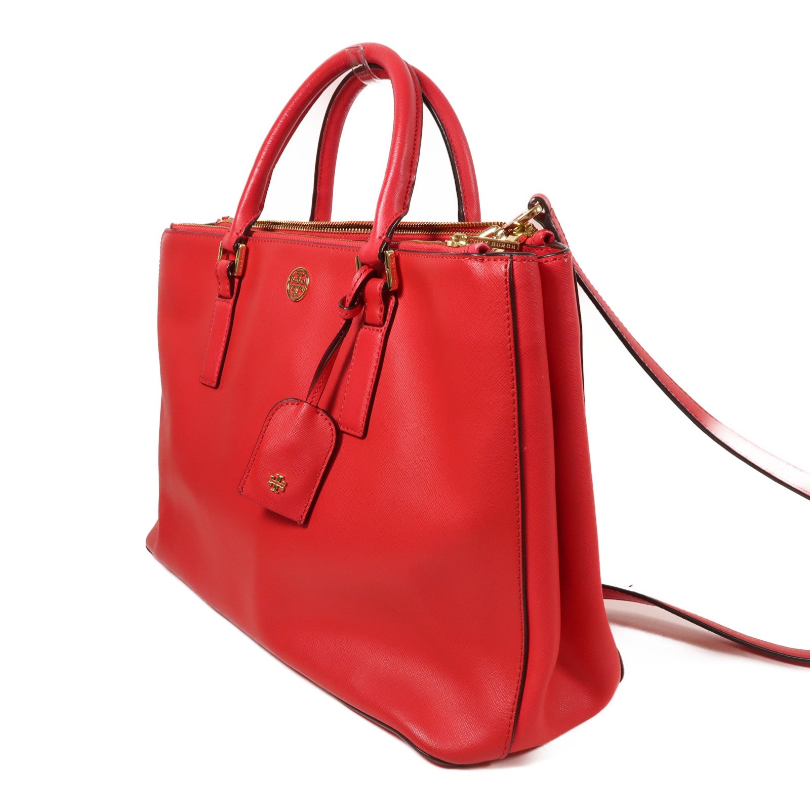 牛皮皮革2 Way Shoulder金扣手挽肩背兩用袋