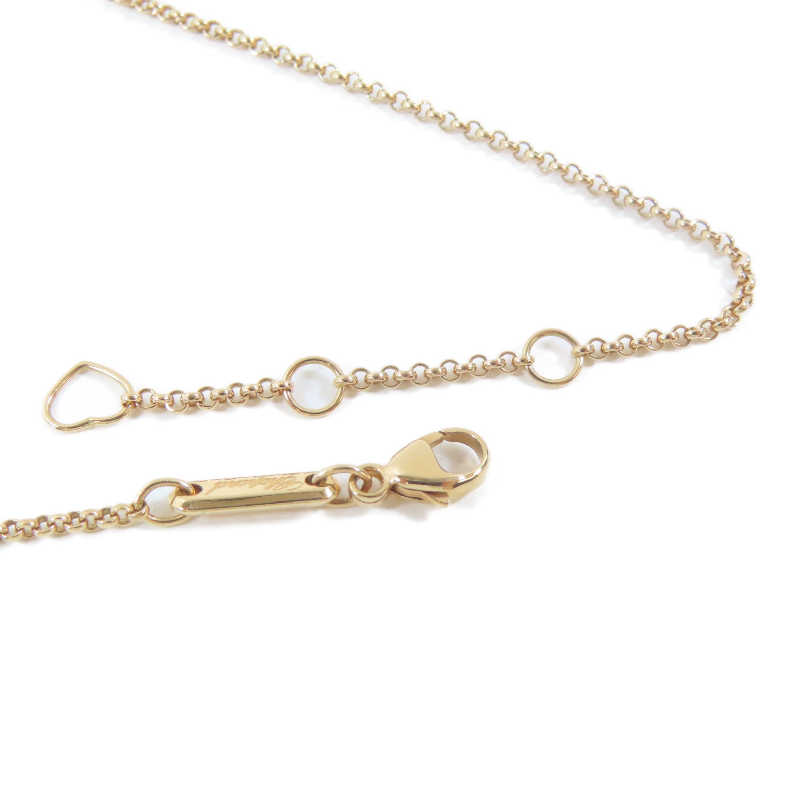 Chopard 18K玫瑰金Happy Hearts Flower Necklace 0.05ct鑽石項鍊#42cm