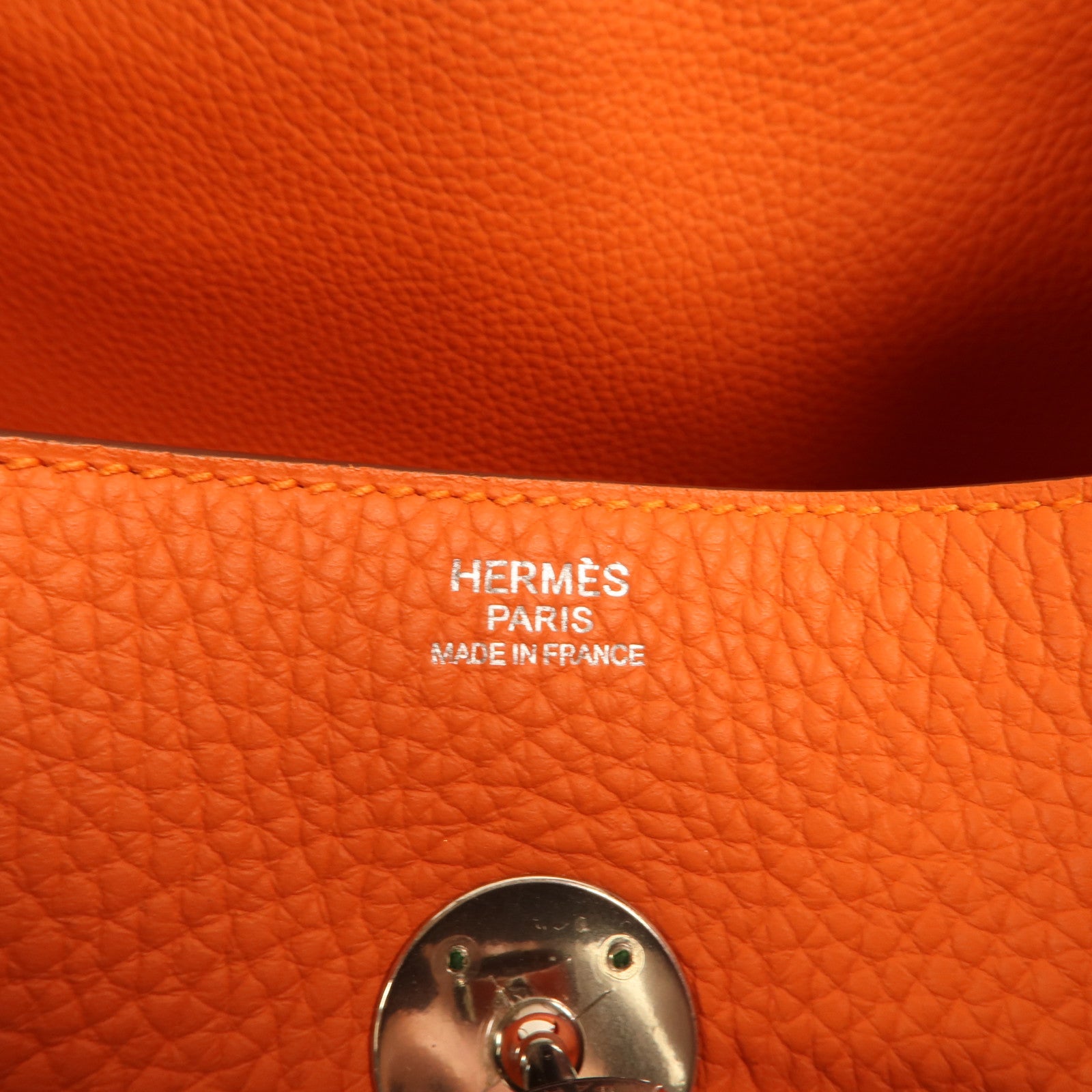 HERMES Clemence皮革Lindy 34銀扣手挽肩背兩用袋