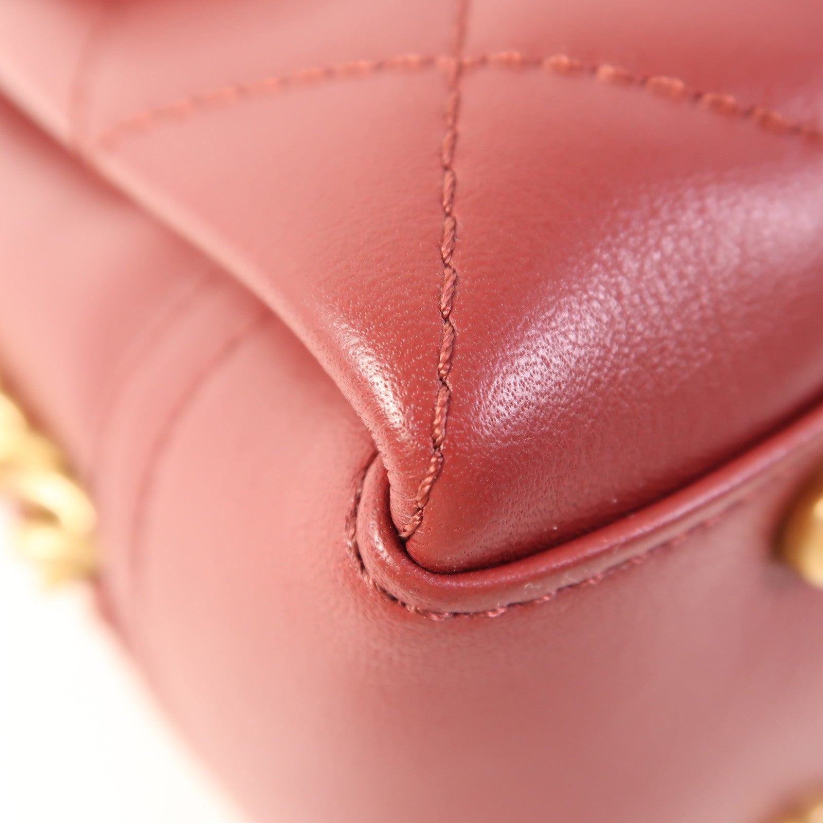 CHANEL 牛皮皮革Chain Shoulder Bag金扣鏈帶肩背袋