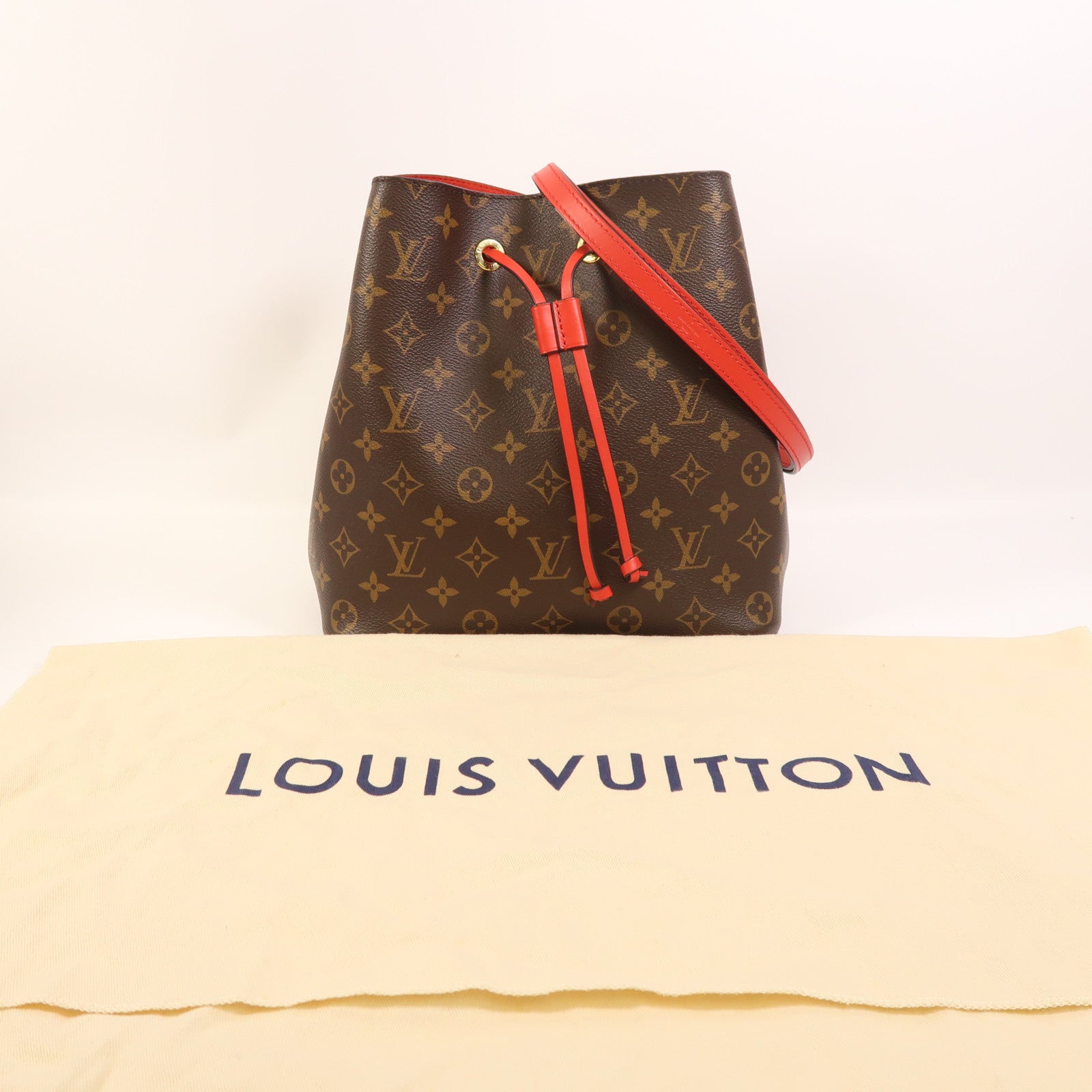 LOUIS VUITTON 【激減優惠】Monogram Neo Noe Bucket Bag金扣肩背袋Coquelicot