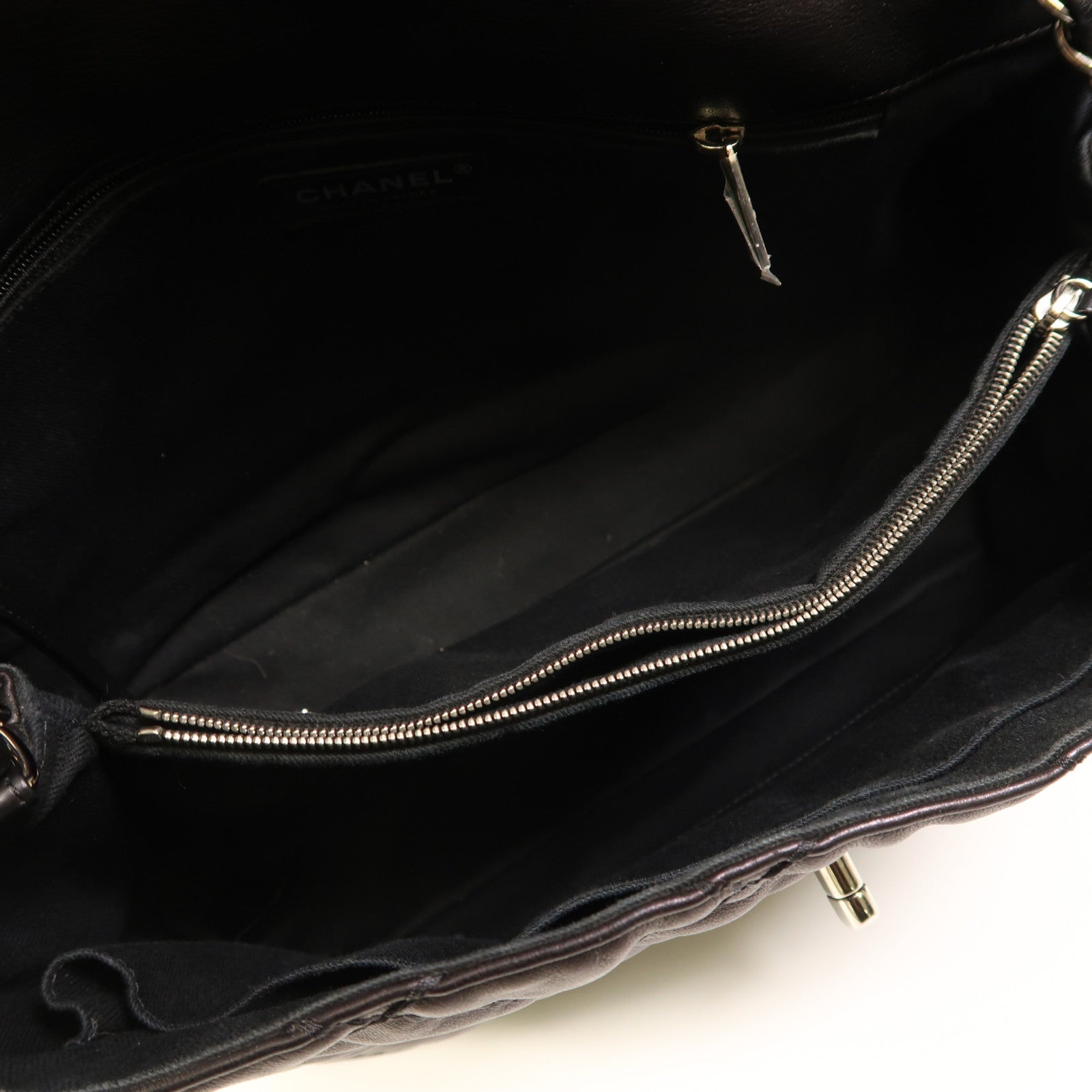 CHANEL 牛皮皮革Chain Shoulder銀扣鏈帶肩背袋