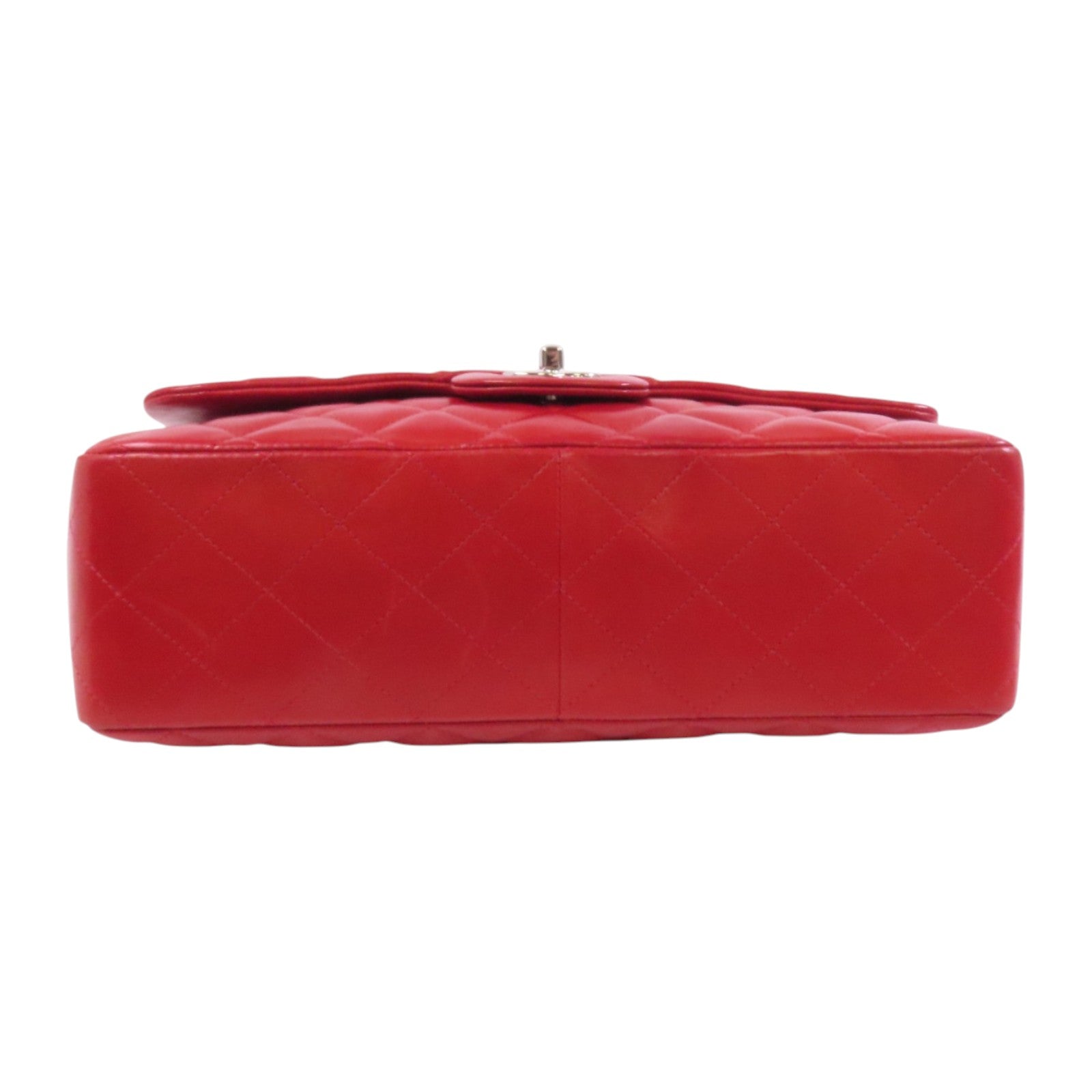 CHANEL 羊皮皮革Large Classic銀扣鏈帶肩背袋