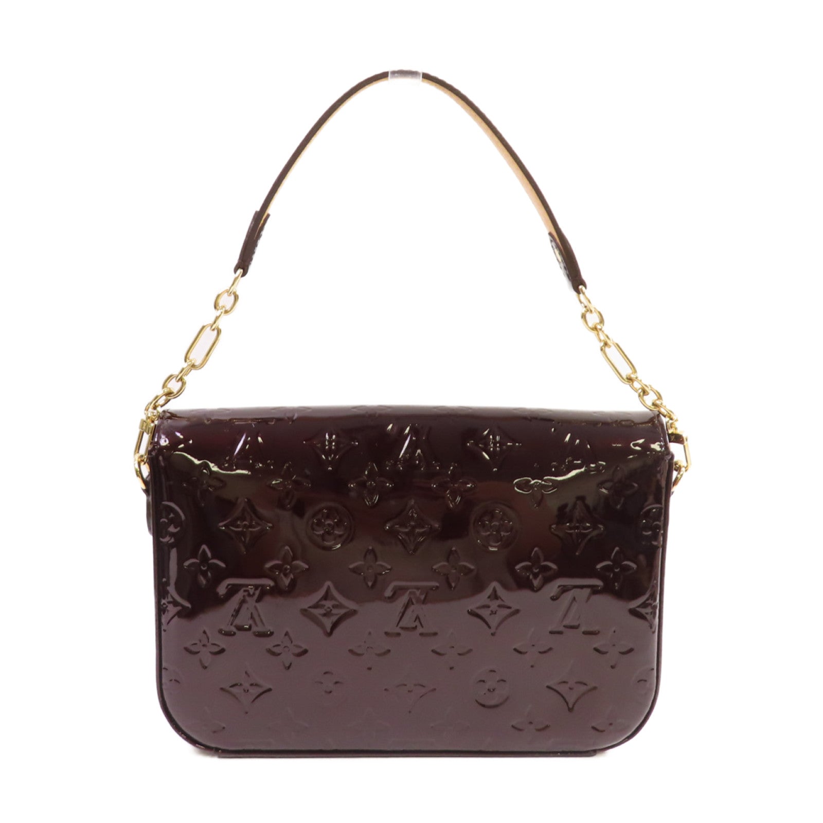 LOUIS VUITTON Monogram Vernis Rodeo Drive Shoulder Bag金扣肩背袋酒紅色