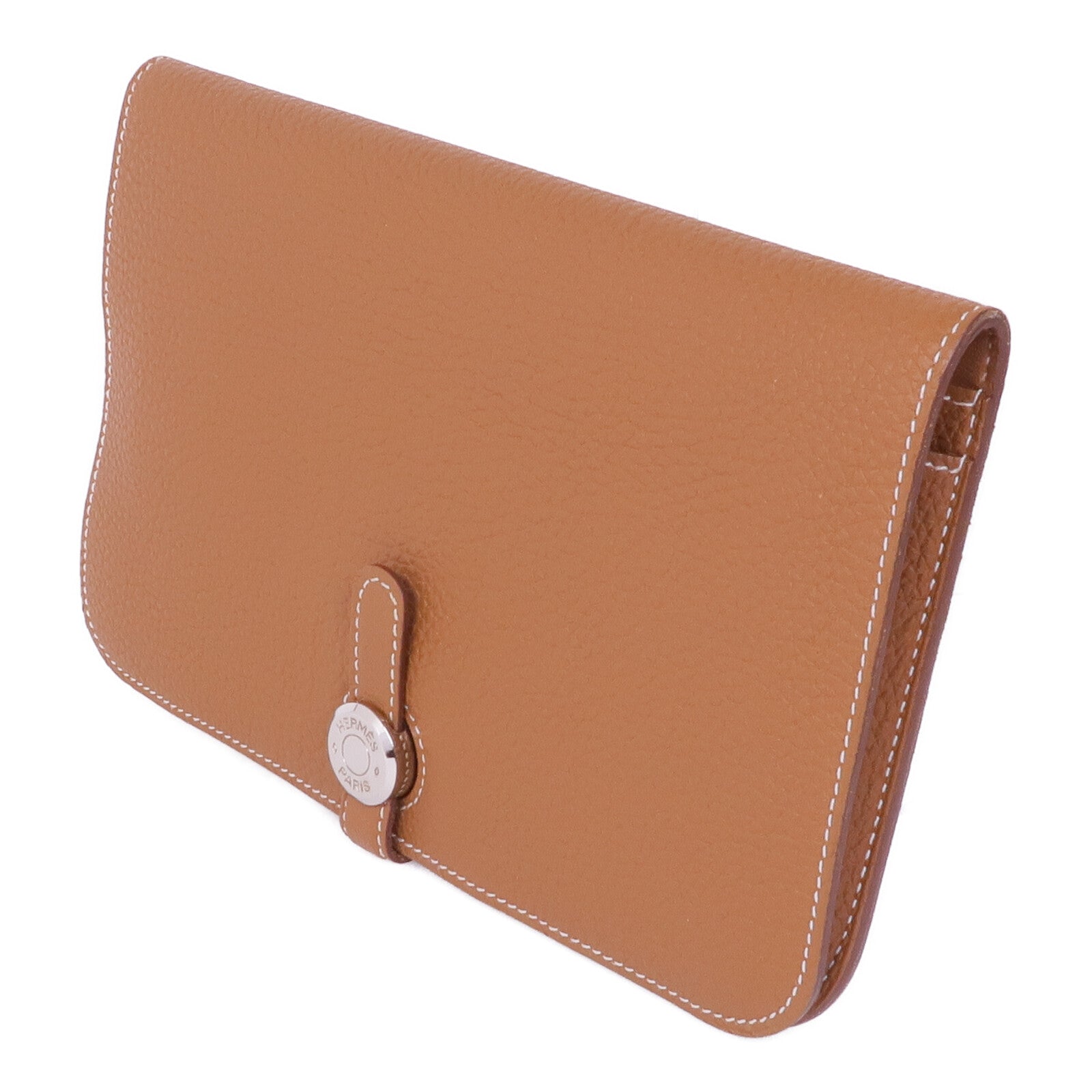 HERMES Clemence皮革Dogon GM銀扣掛飾Gold