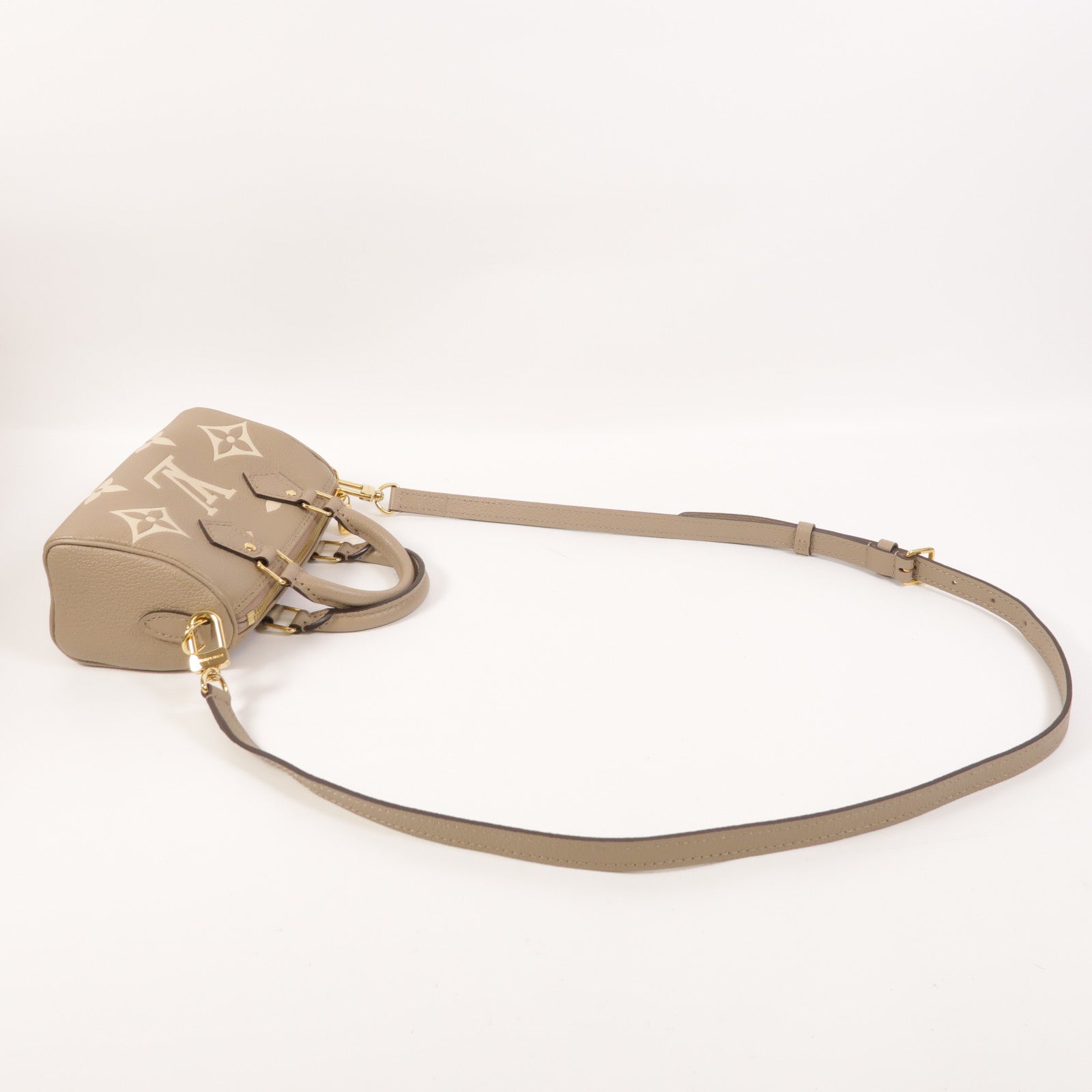LOUIS VUITTON Monogram Empreinte Nano Speedy金扣手挽肩背兩用袋