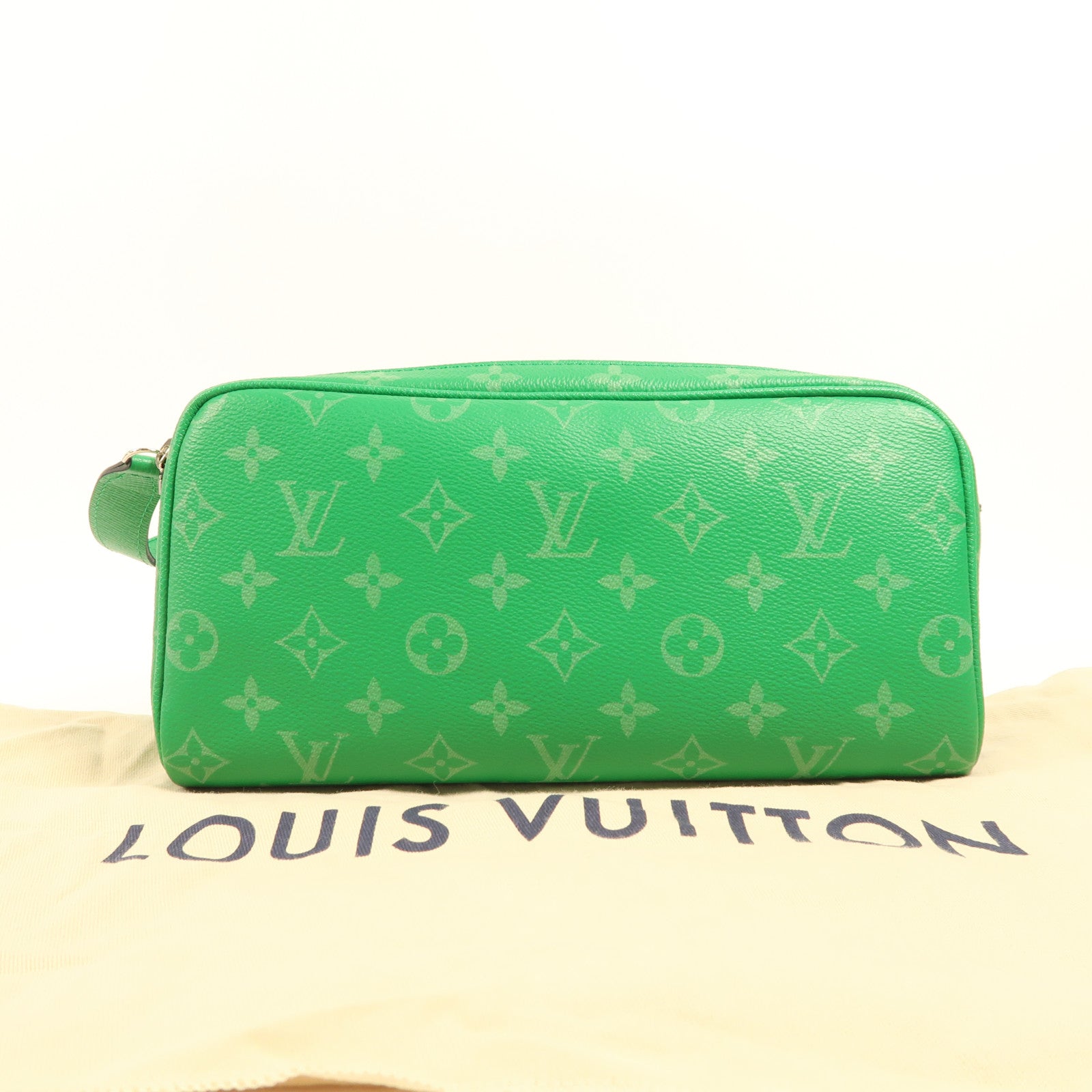 LOUIS VUITTON Taigarama Dopp Kit Cactus銀扣手拿包