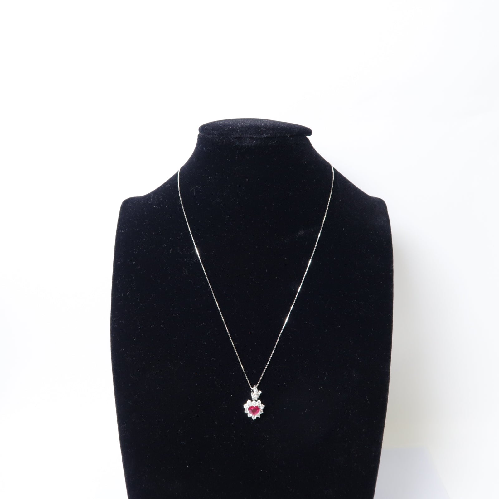 JEWELRY 【激減優惠】PT900鉑金Ruby/Diamond Necklace 1.00ct紅寶石/1.157ct鑽石項鍊