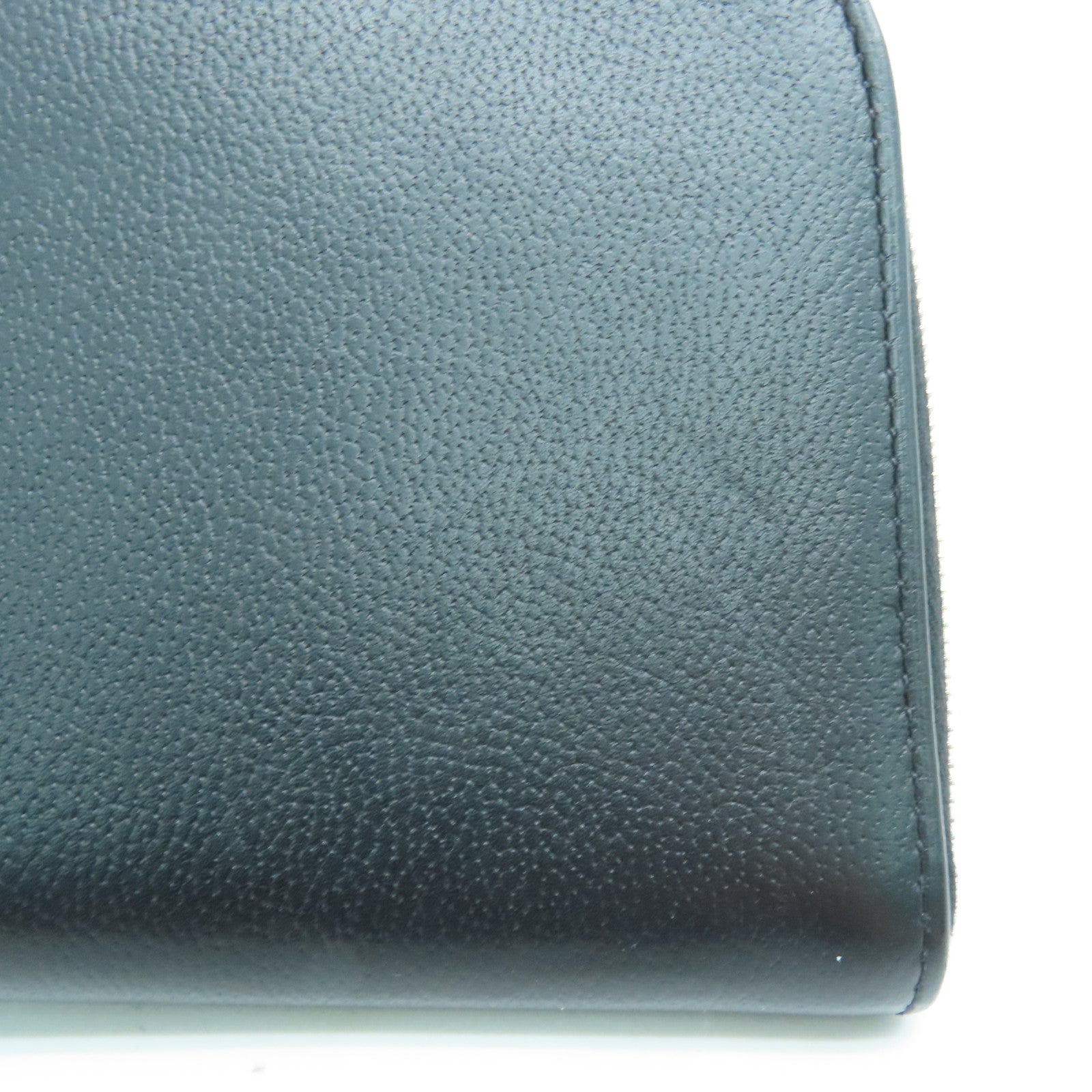 HERMES Allegretto皮革Etui Strap GM銀扣手拿包Noir/黑色