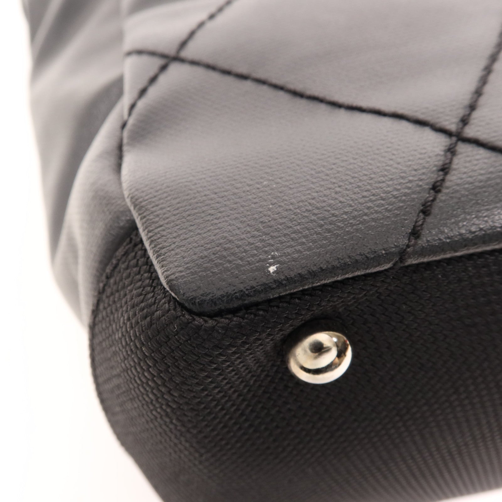 CHANEL 牛皮皮革Tote Bag銀扣手挽袋