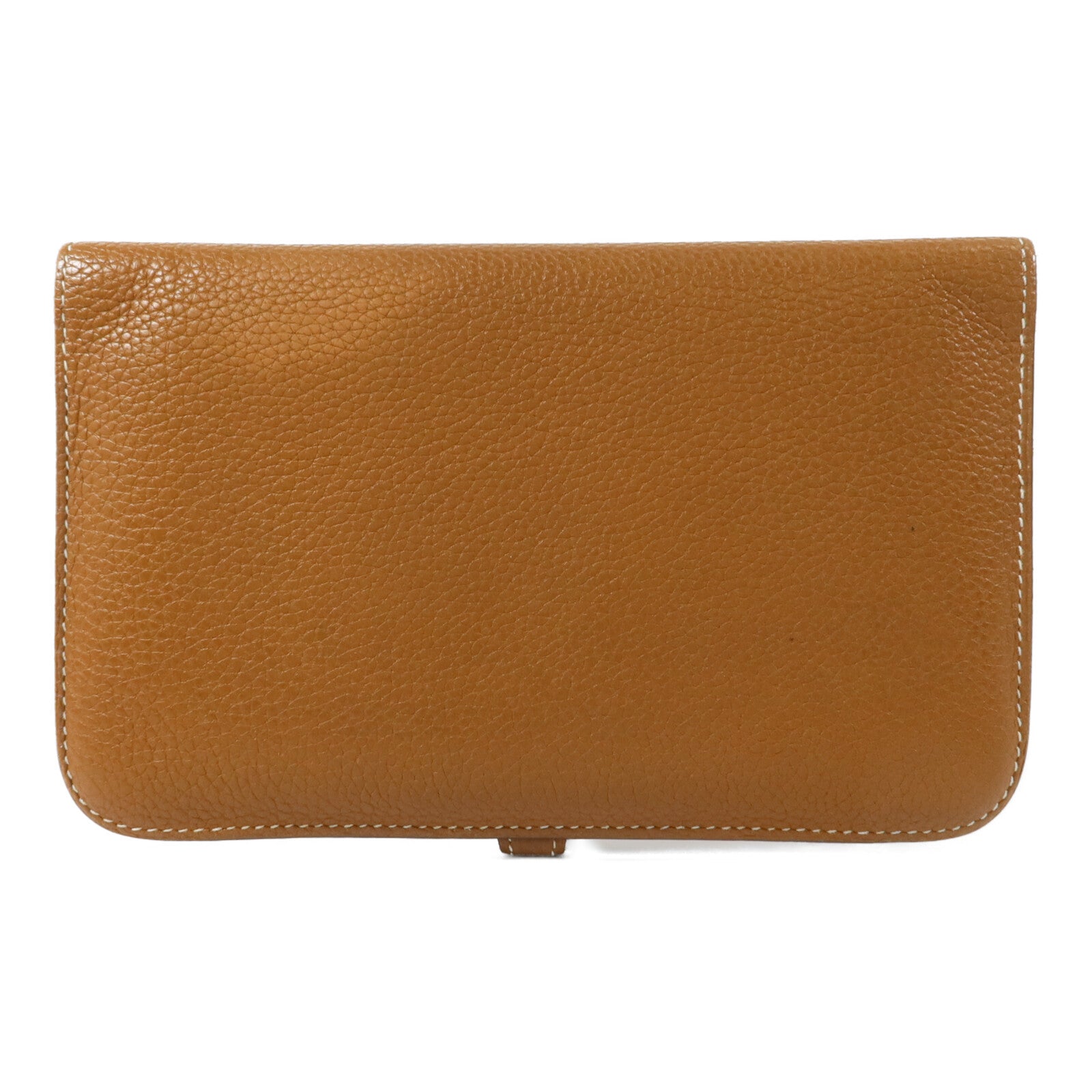 HERMES Togo皮革Dogon Compact長錢包Gold