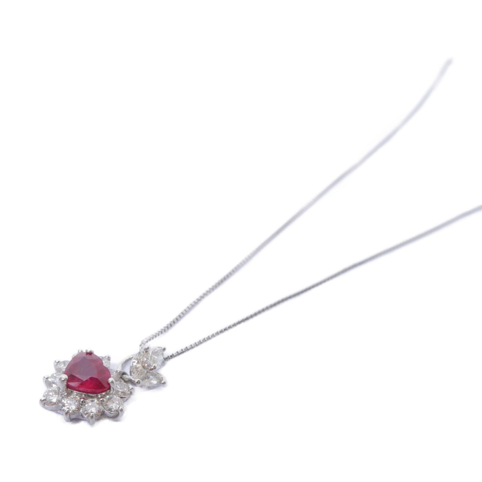 JEWELRY 【激減優惠】PT900鉑金Ruby/Diamond Necklace 1.00ct紅寶石/1.157ct鑽石項鍊