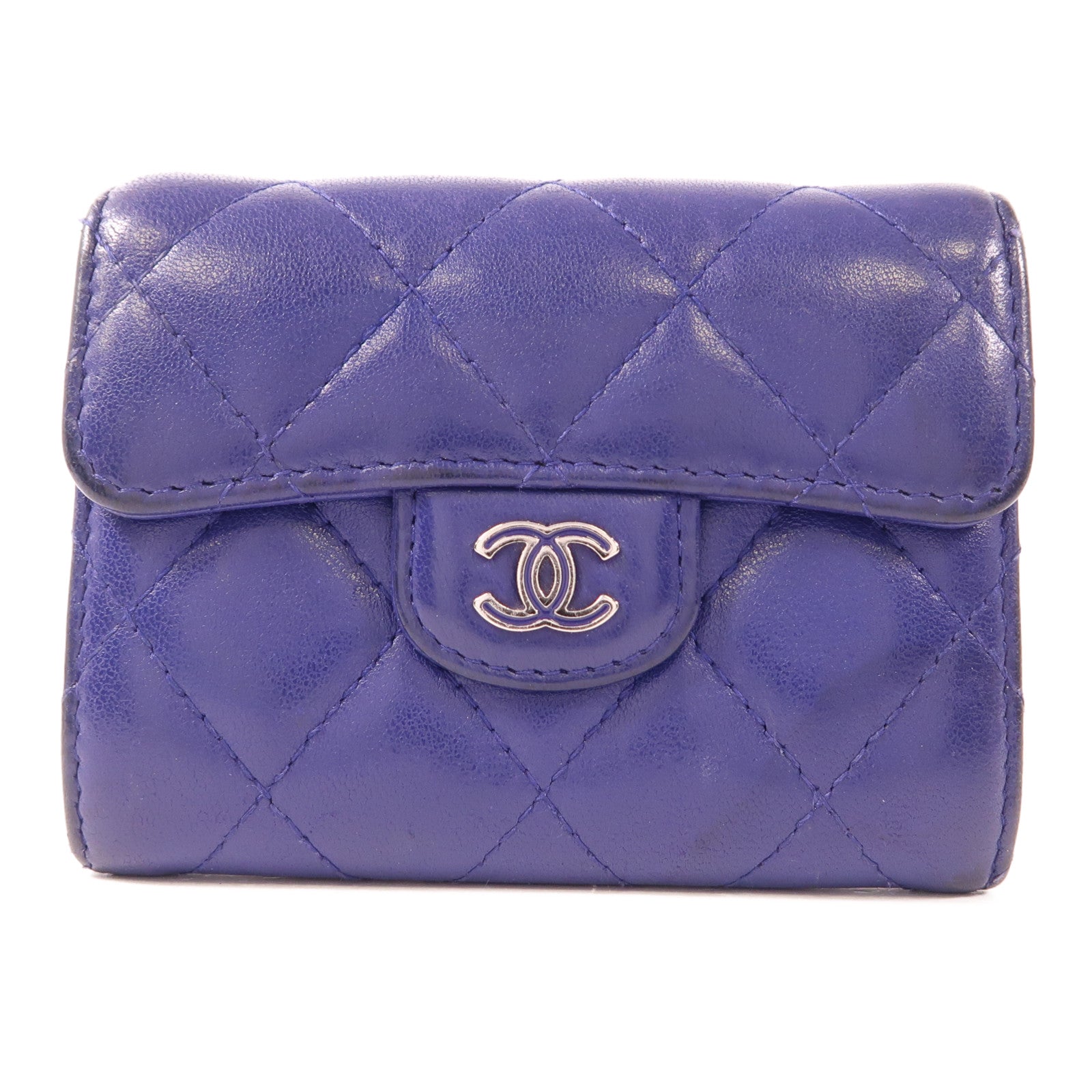 CHANEL 羊皮皮革Card Case銀扣卡片套