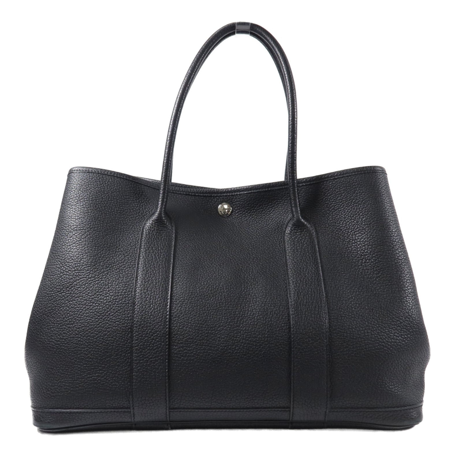 HERMES Clemence皮革Garden Party PM手挽袋Noir