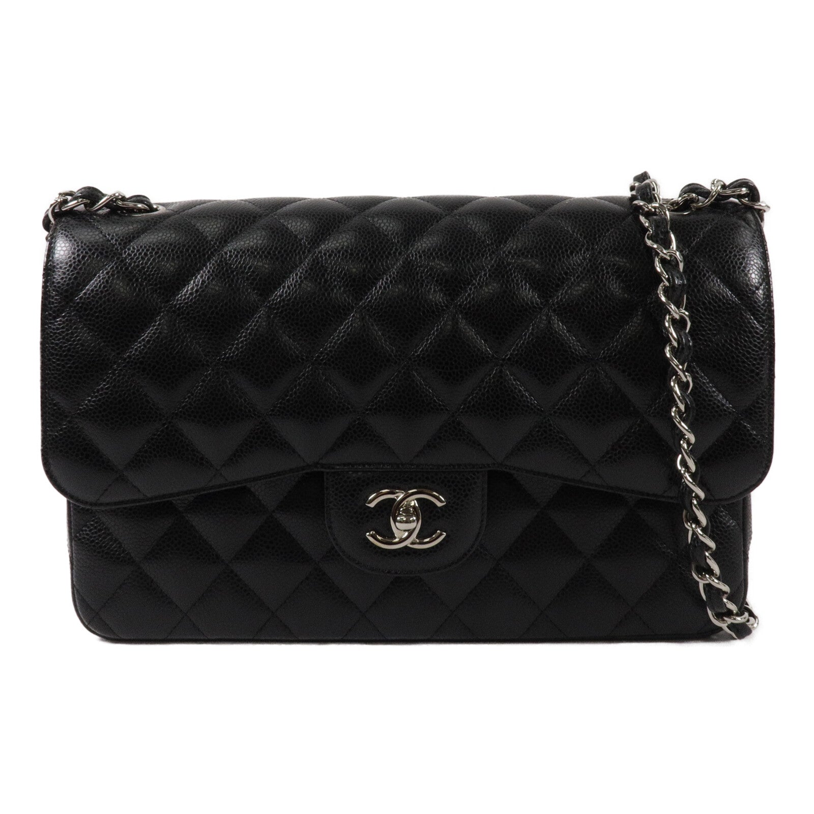 CHANEL 牛皮皮革Large Classic鏈帶肩背袋
