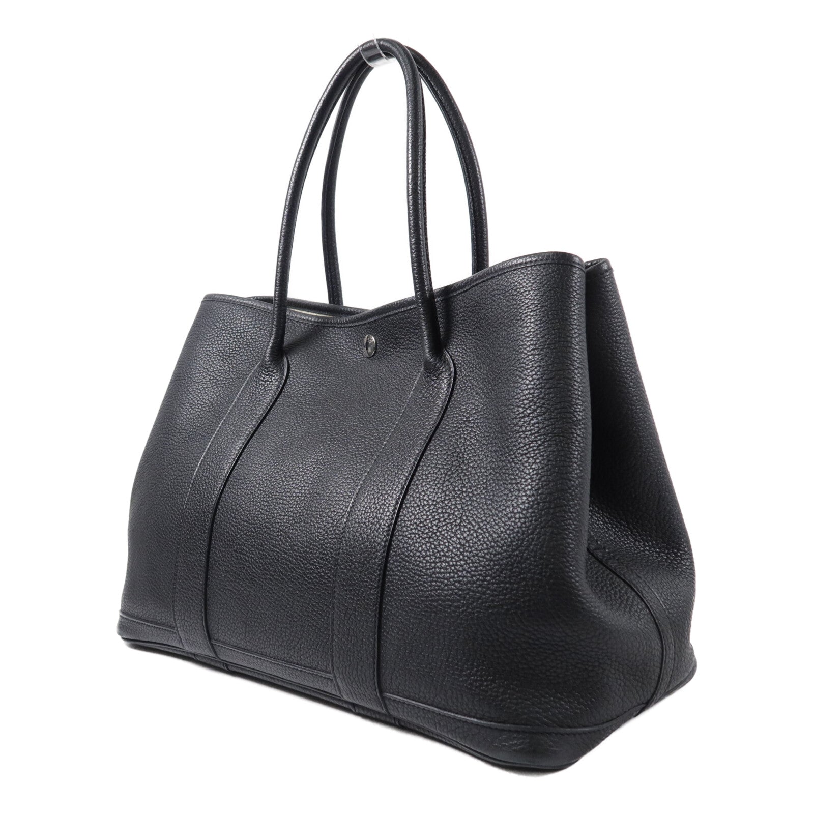 HERMES Clemence皮革Garden Party PM手挽袋Noir
