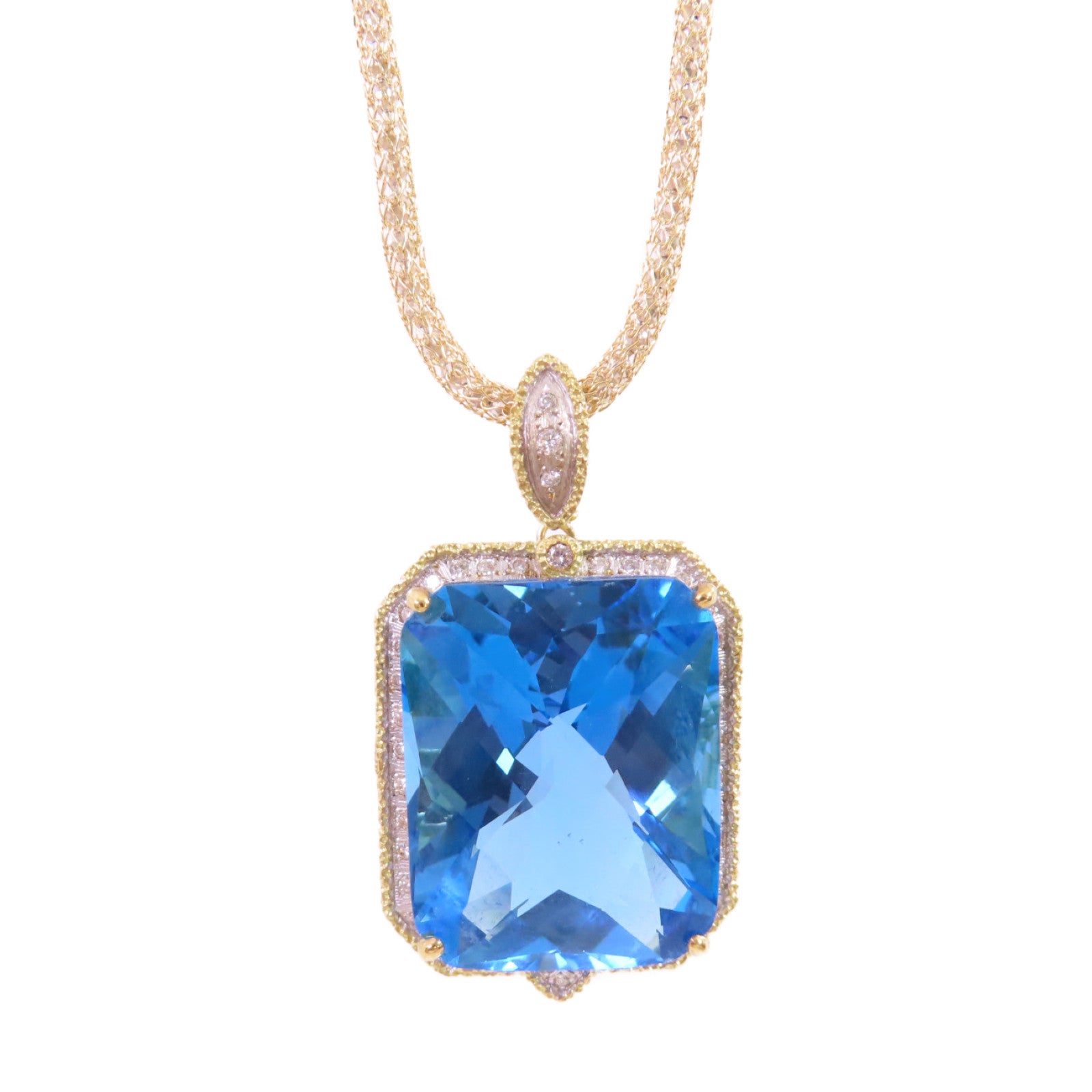 JEWELRY 【激減優惠】18K黃金/藍寶石/0.43ct鑽石Color Stone Diamond Necklace項鏈