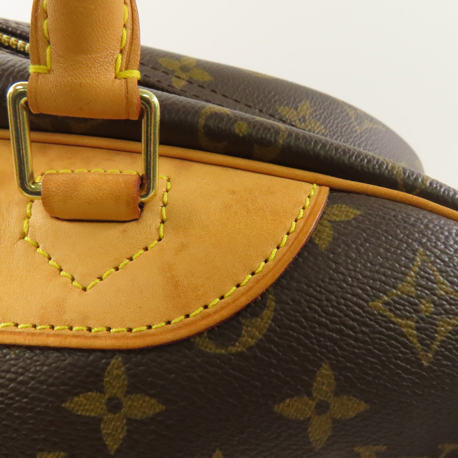 LOUIS VUITTON【激減優惠】 Monogram Deauville金扣手挽袋棕色