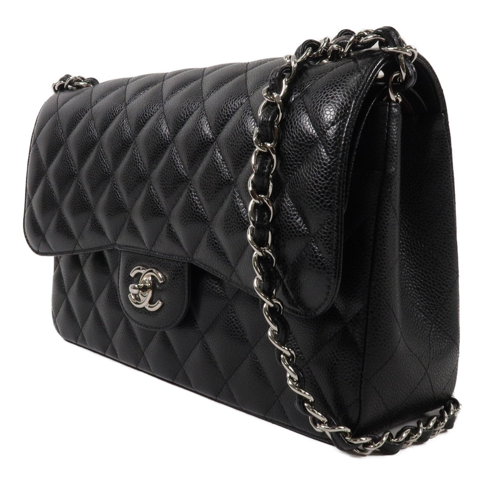CHANEL 牛皮皮革Large Classic鏈帶肩背袋