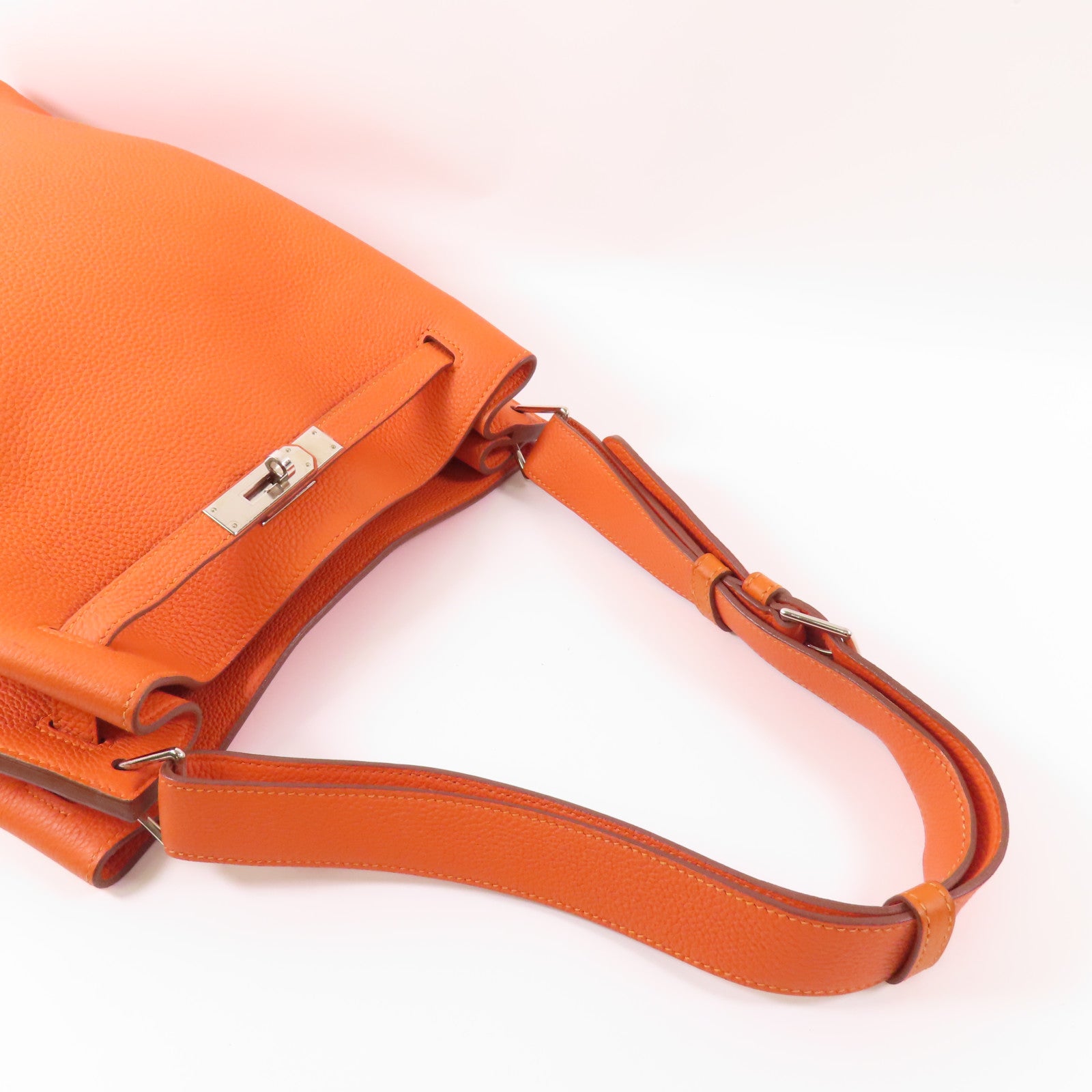 HERMES 【激減優惠】Togo皮革So Kelly 26銀扣肩背袋Feu