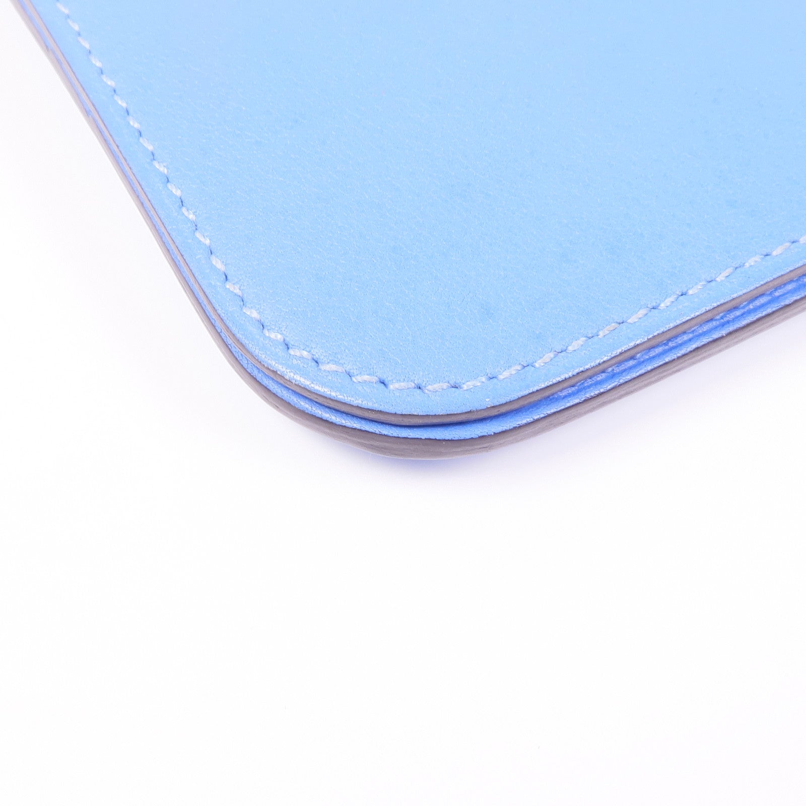 HERMES Swift皮革Dogon GM銀扣長錢包Blue