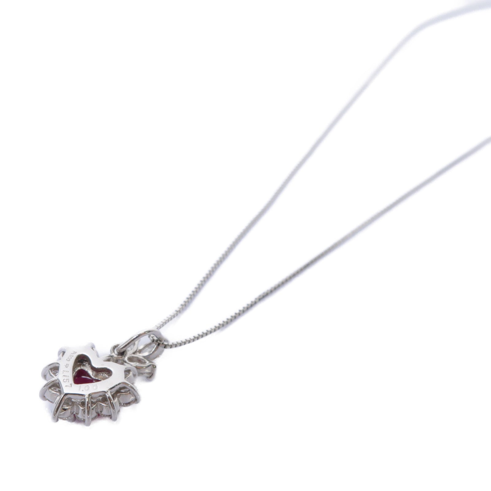 JEWELRY 【激減優惠】PT900鉑金Ruby/Diamond Necklace 1.00ct紅寶石/1.157ct鑽石項鍊