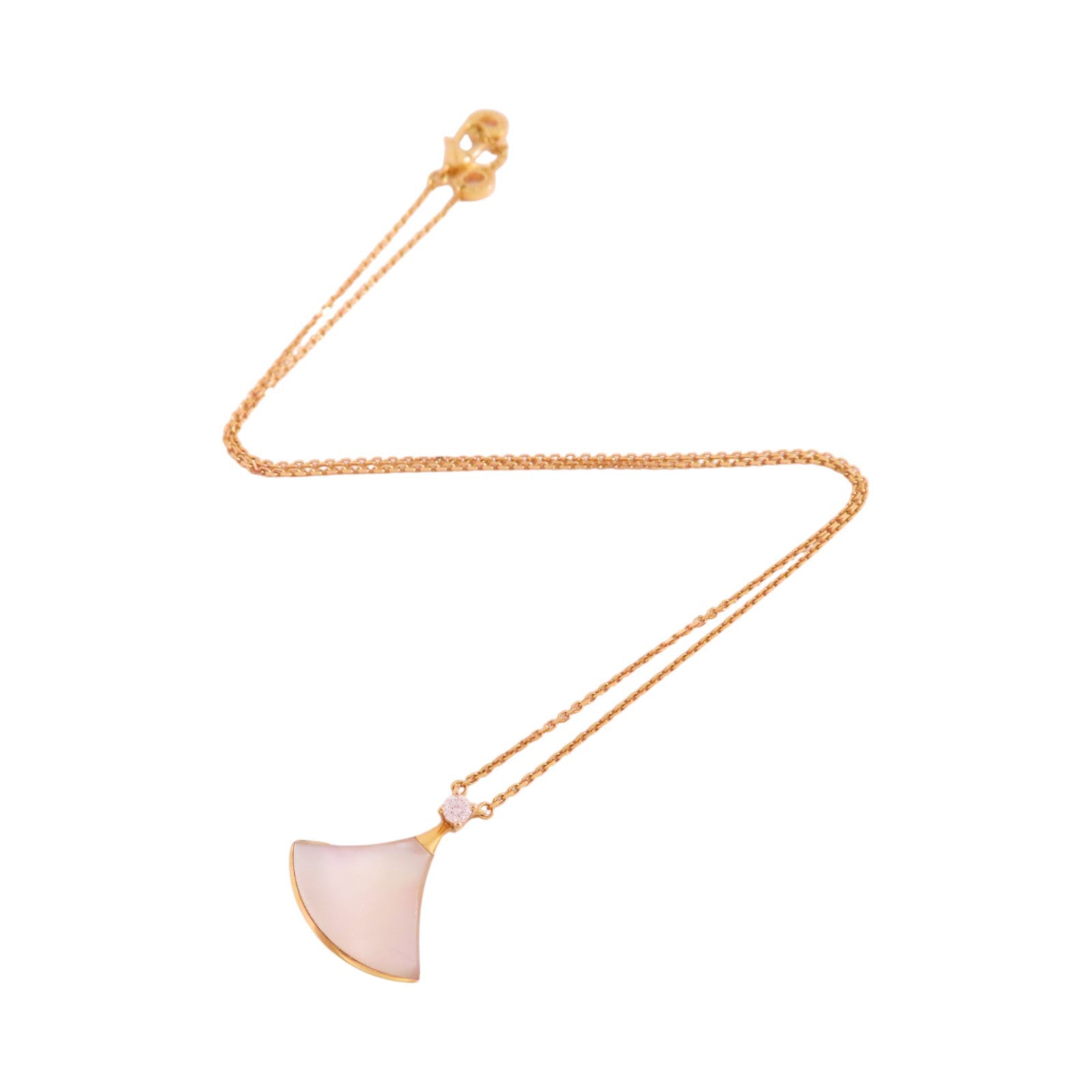 BVLGARI 18K玫瑰金/珍珠母/鑽石Diva's Dream Diamond Mother of Pearl Necklace項鏈