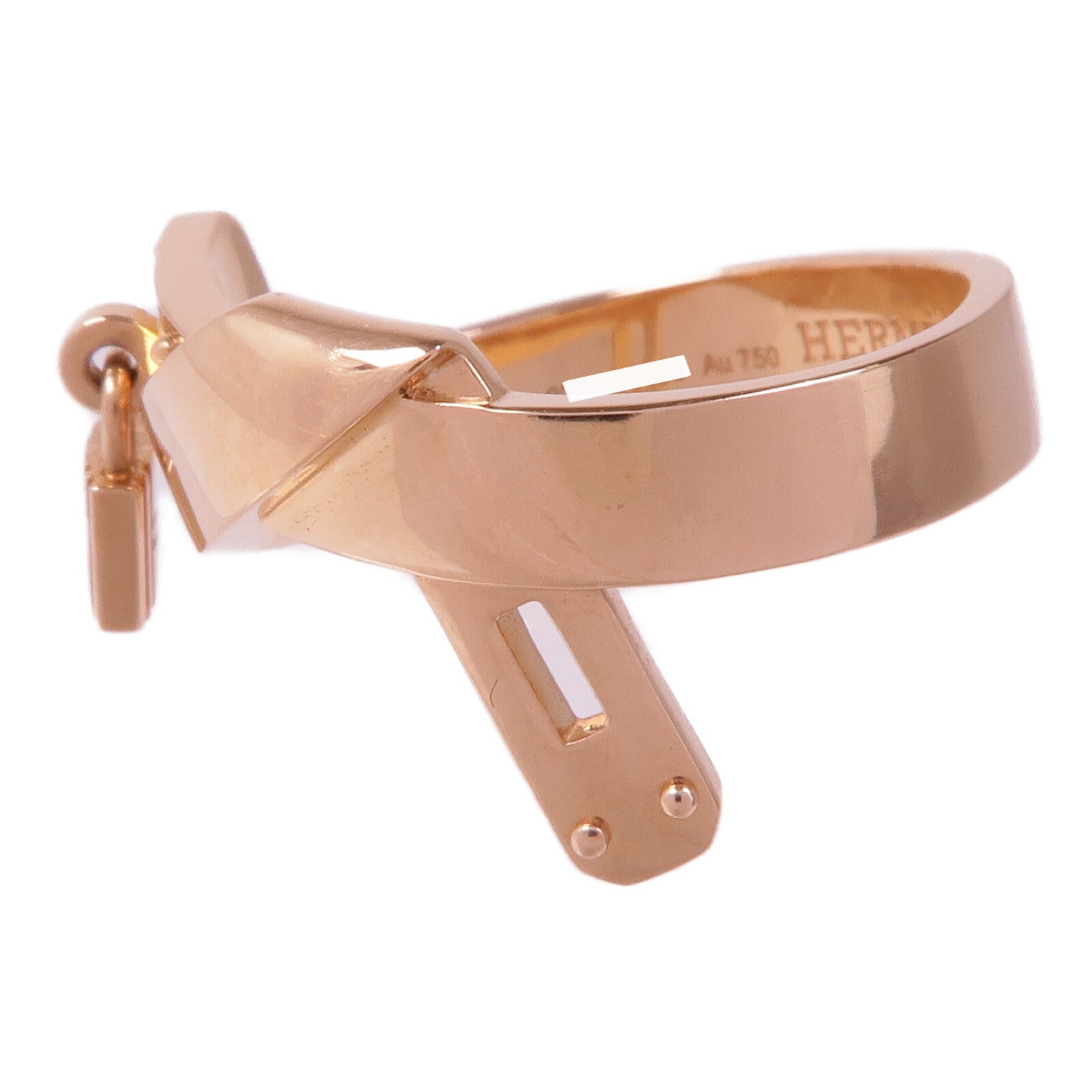 HERMES 18K玫瑰金Kelly Gavroche Ring戒指Hermes#52/US#6
