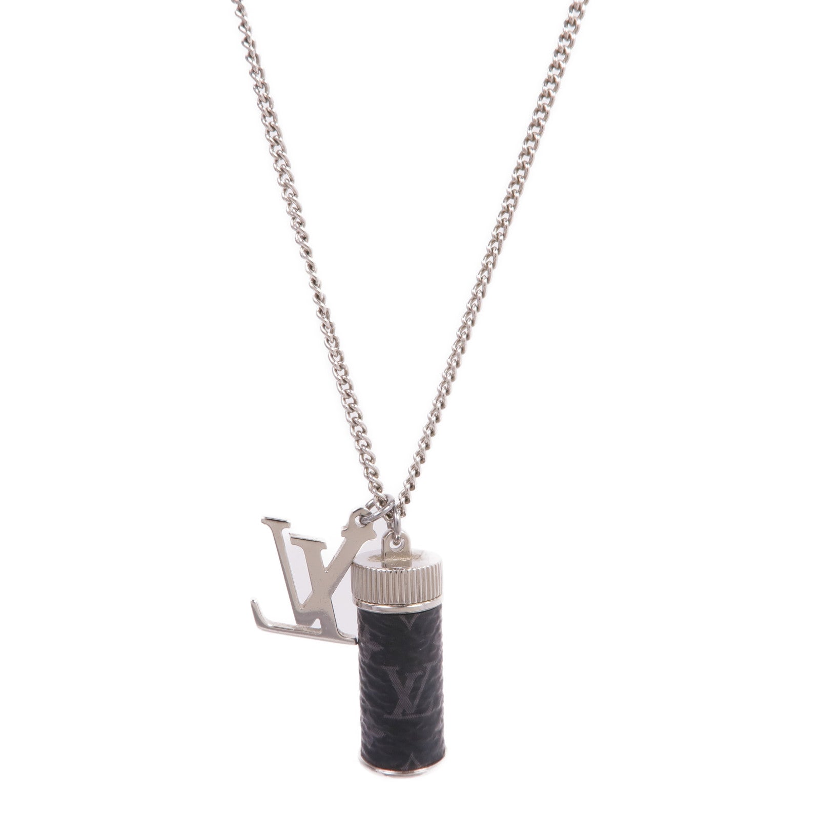 LOUIS VUITTON Monogram Eclipse/金屬Collier Charms Necklace項鍊