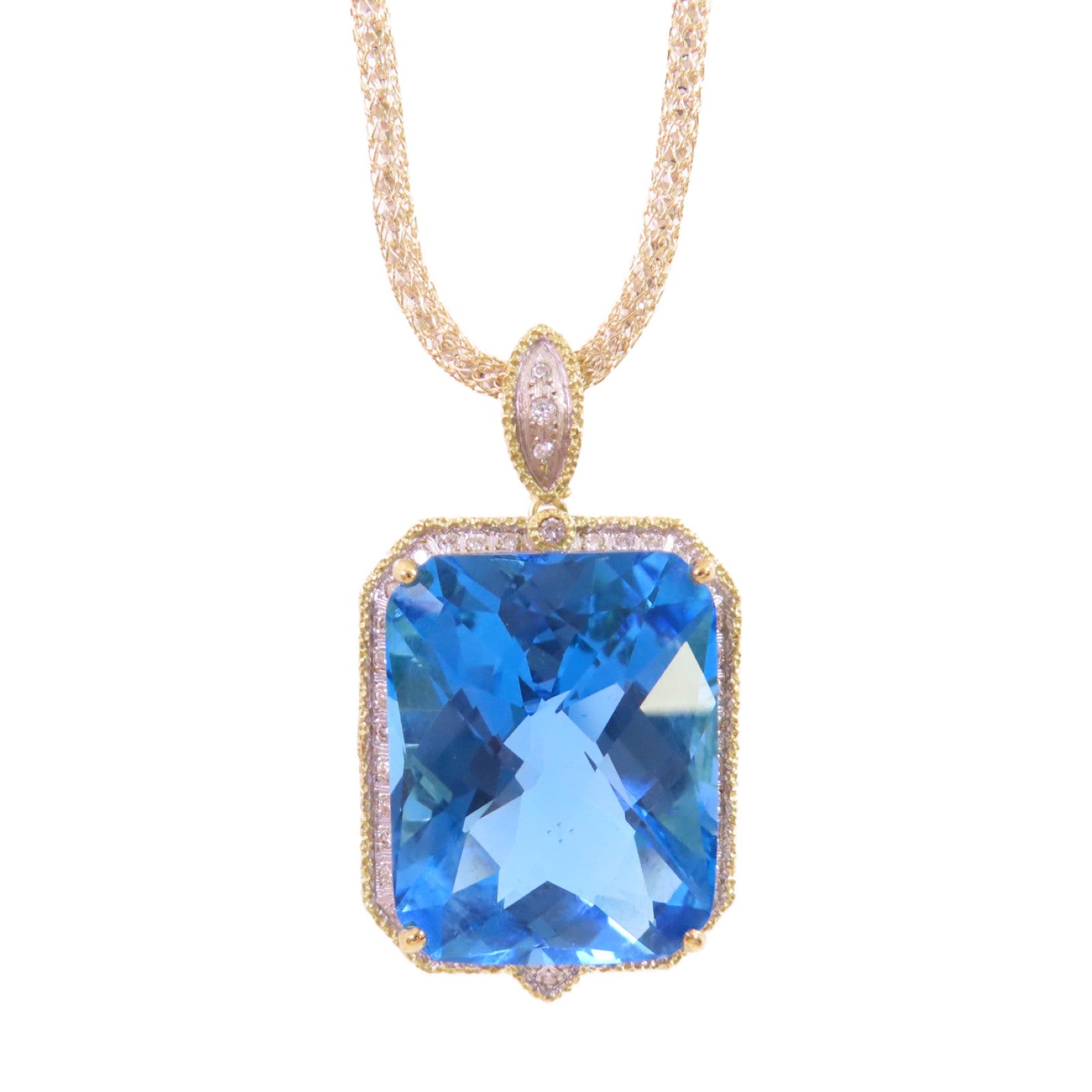 JEWELRY 【激減優惠】18K黃金/藍寶石/0.43ct鑽石Color Stone Diamond Necklace項鏈