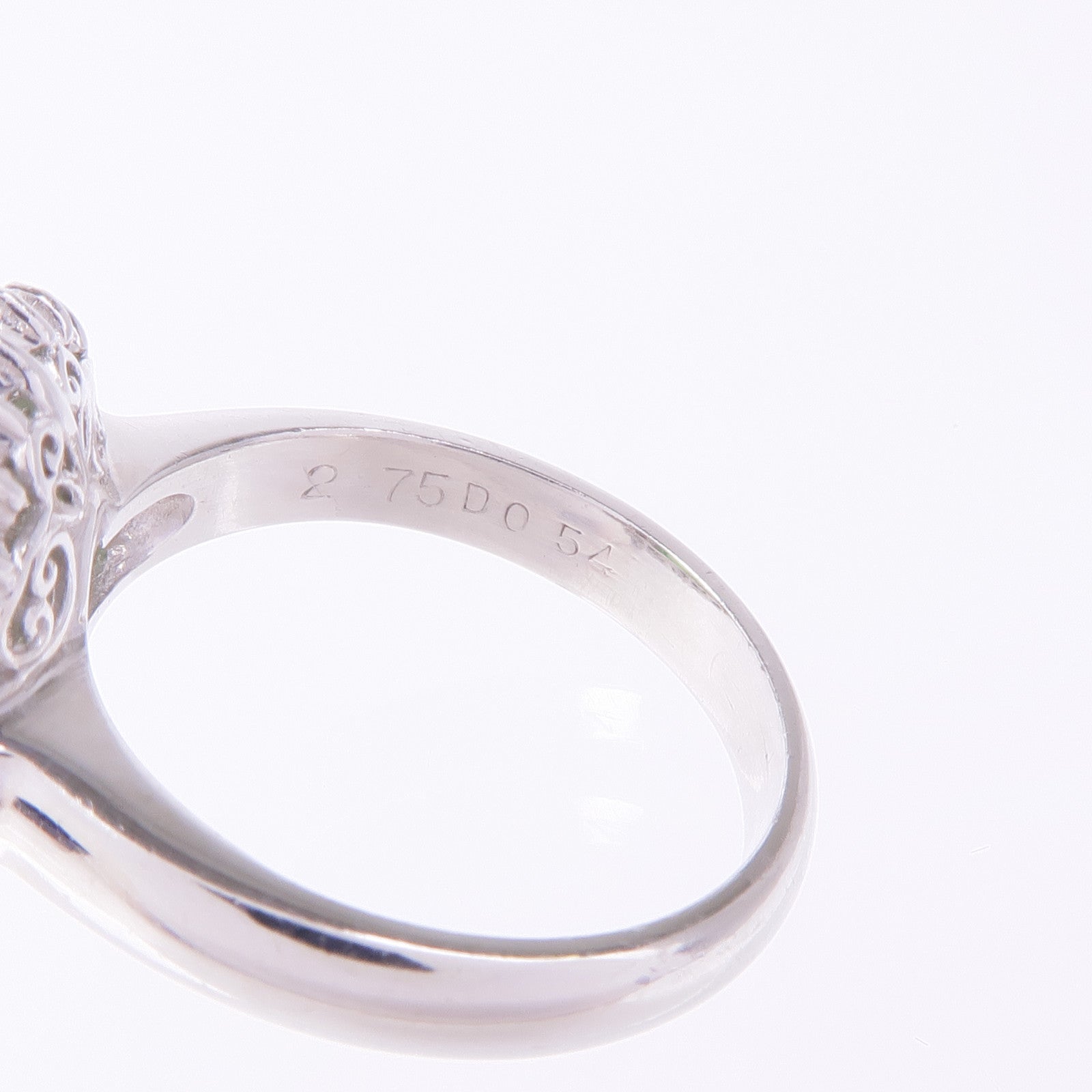 JEWELRY PT850鉑金Jade Diamond Ring翡翠/鑽石戒指US#5.25