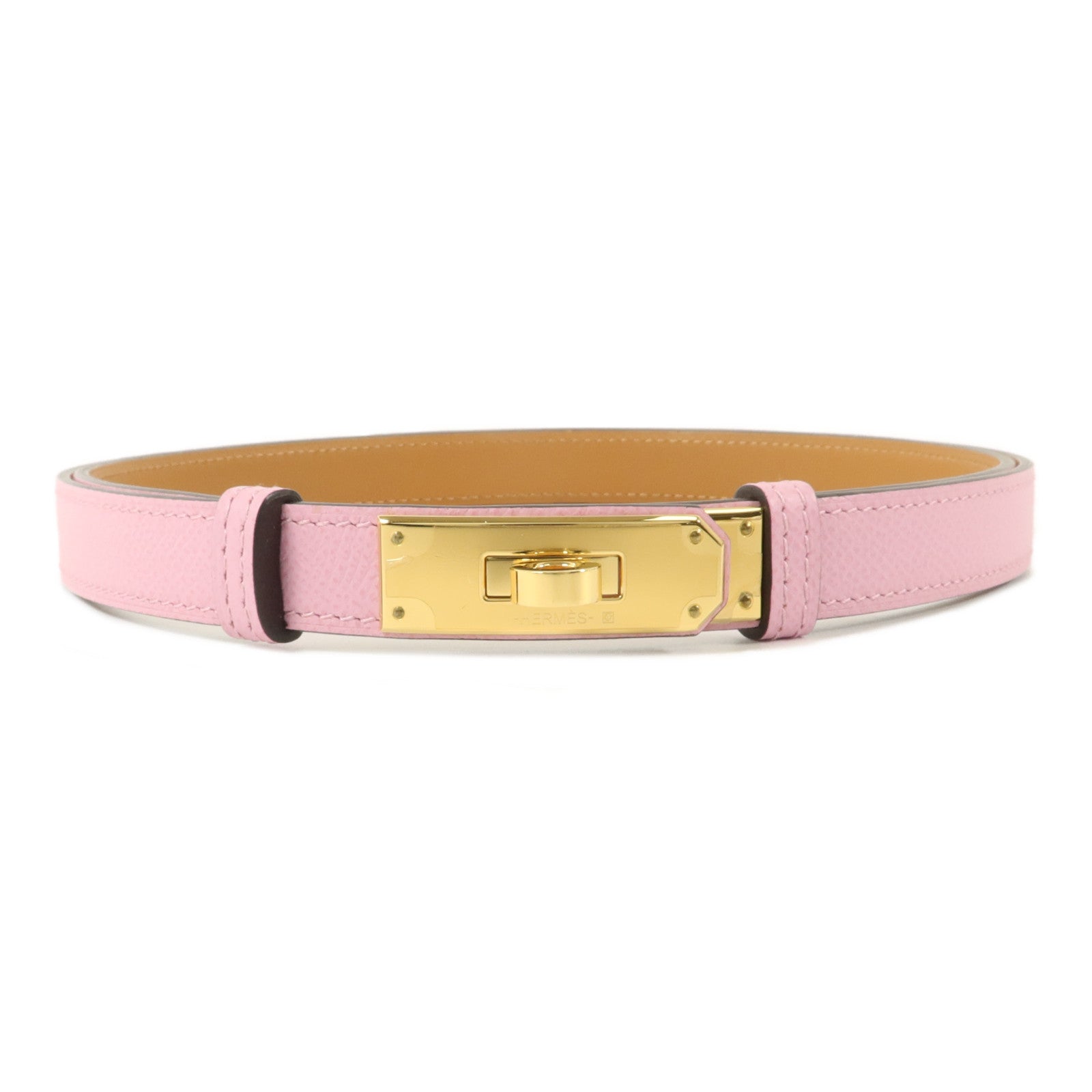 HERMES Epsom皮革Kelly 18 Belt皮帶Mauve Sylvestre