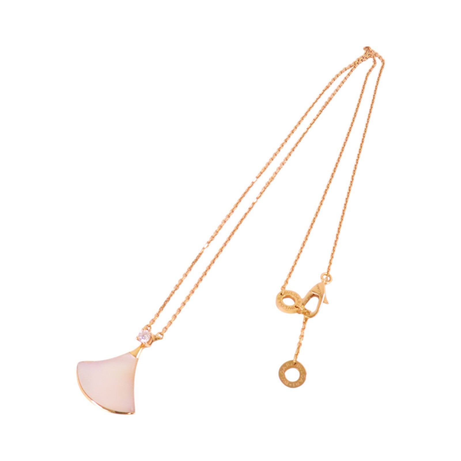 BVLGARI 18K玫瑰金/珍珠母/鑽石Diva's Dream Diamond Mother of Pearl Necklace項鏈