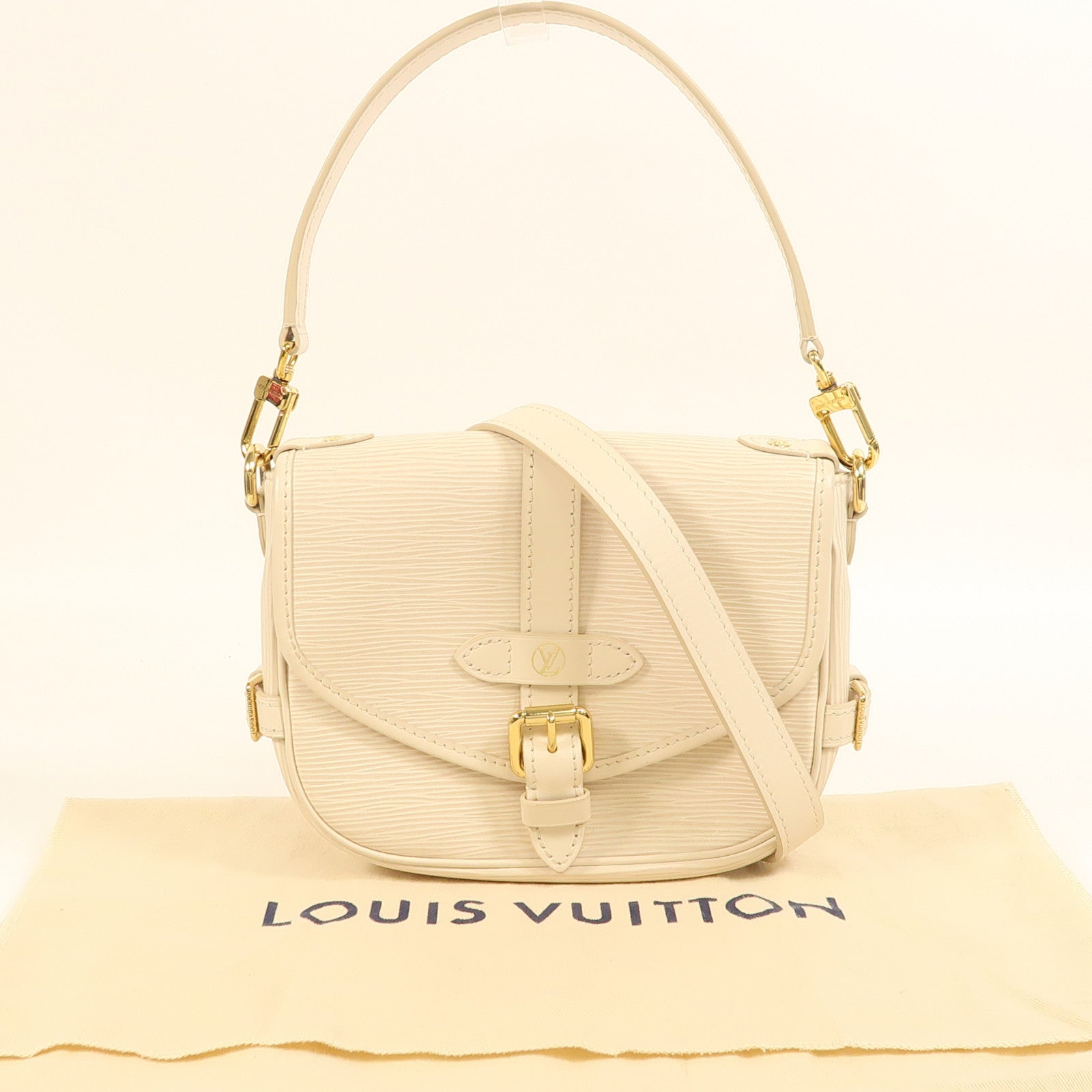 LOUIS VUITTON Epi Saumur BB金扣手挽肩背兩用袋