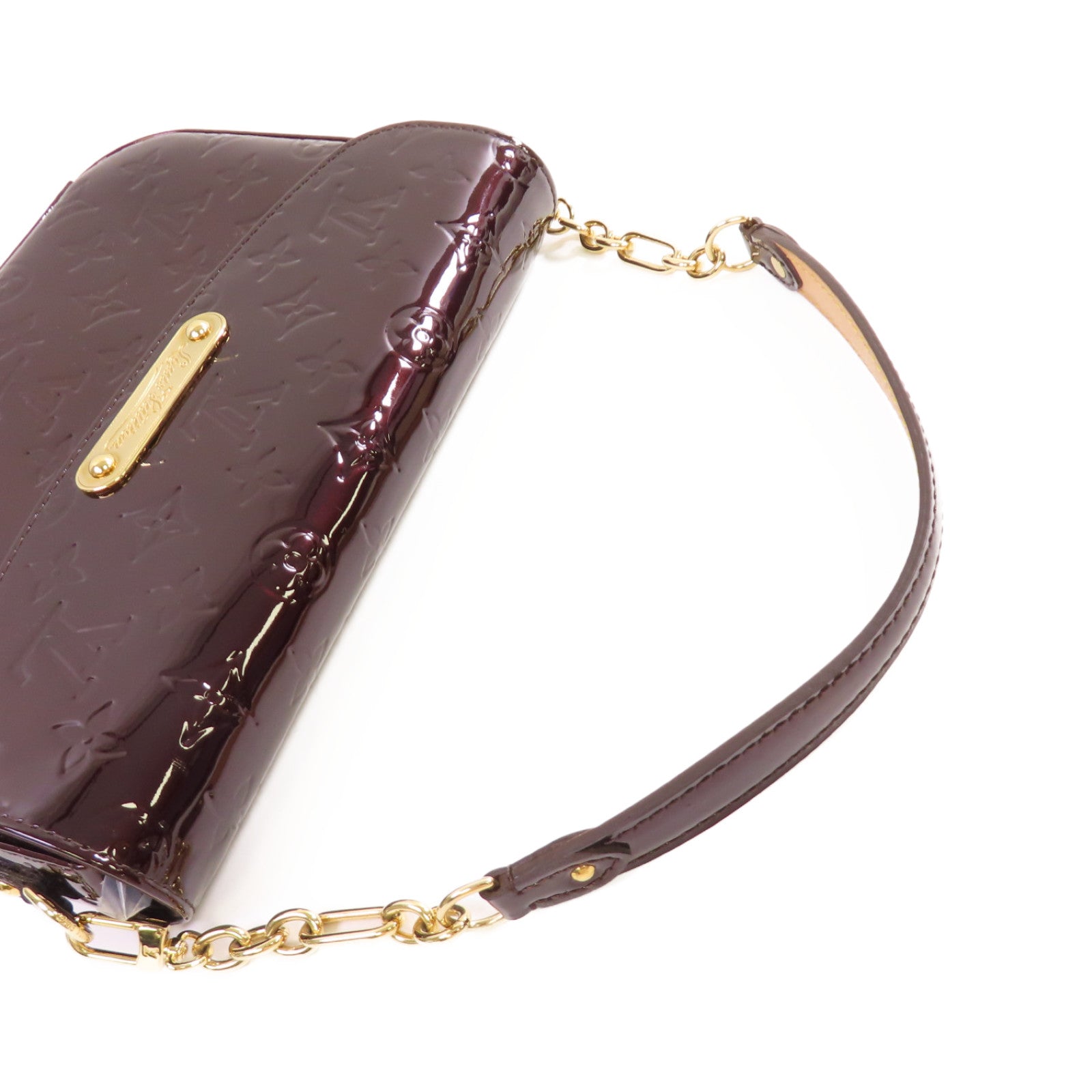 LOUIS VUITTON Monogram Vernis Rodeo Drive Shoulder Bag金扣肩背袋酒紅色