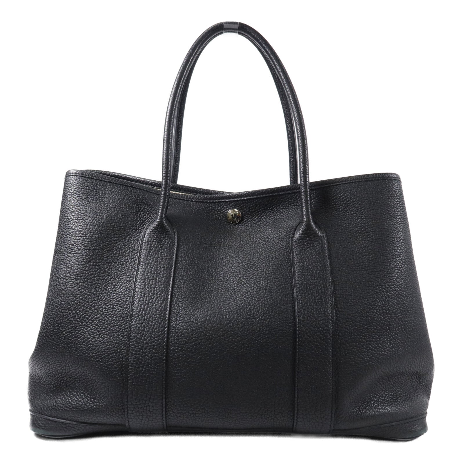 HERMES Clemence皮革Garden Party PM手挽袋Noir