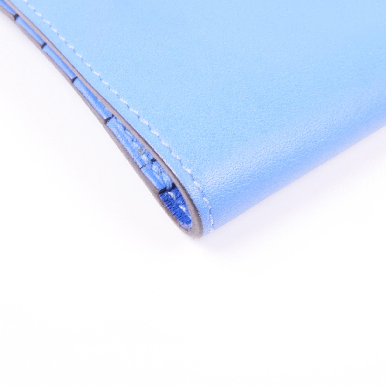 HERMES Swift皮革Dogon GM銀扣長錢包Blue