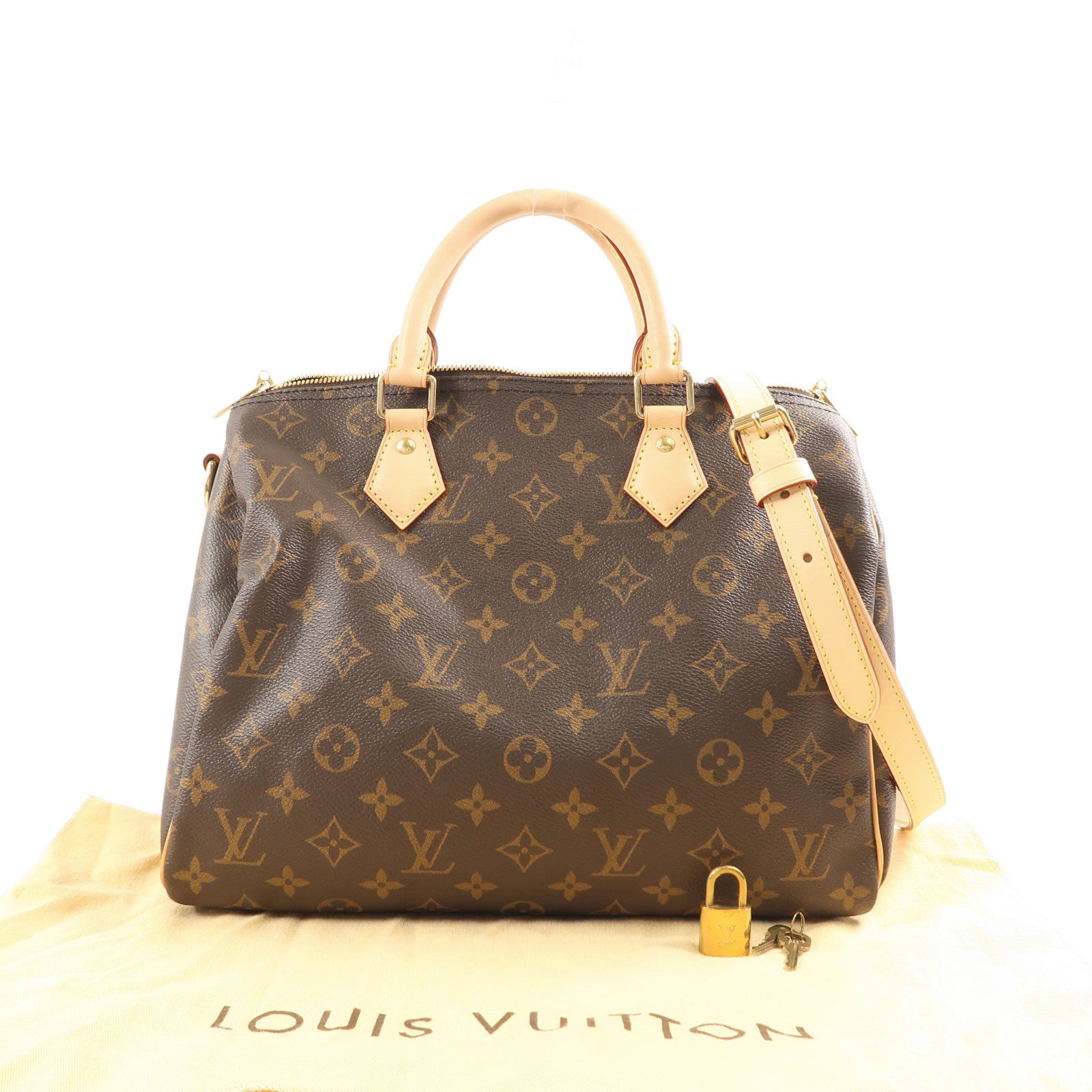 LOUIS VUITTON Monogram Speedy Bandouliere 30金扣手挽肩背兩用袋
