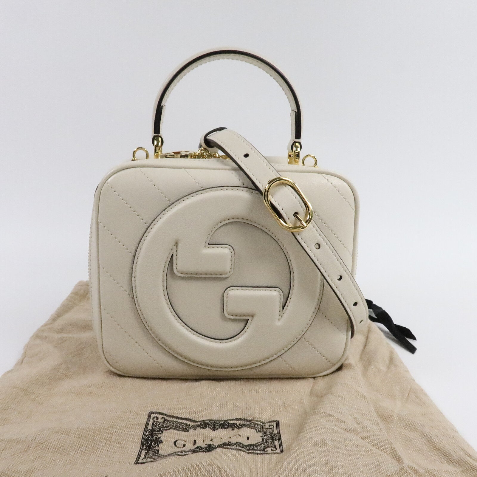 GUCCI 牛皮皮革Blondie Top Handle手挽肩背兩用袋