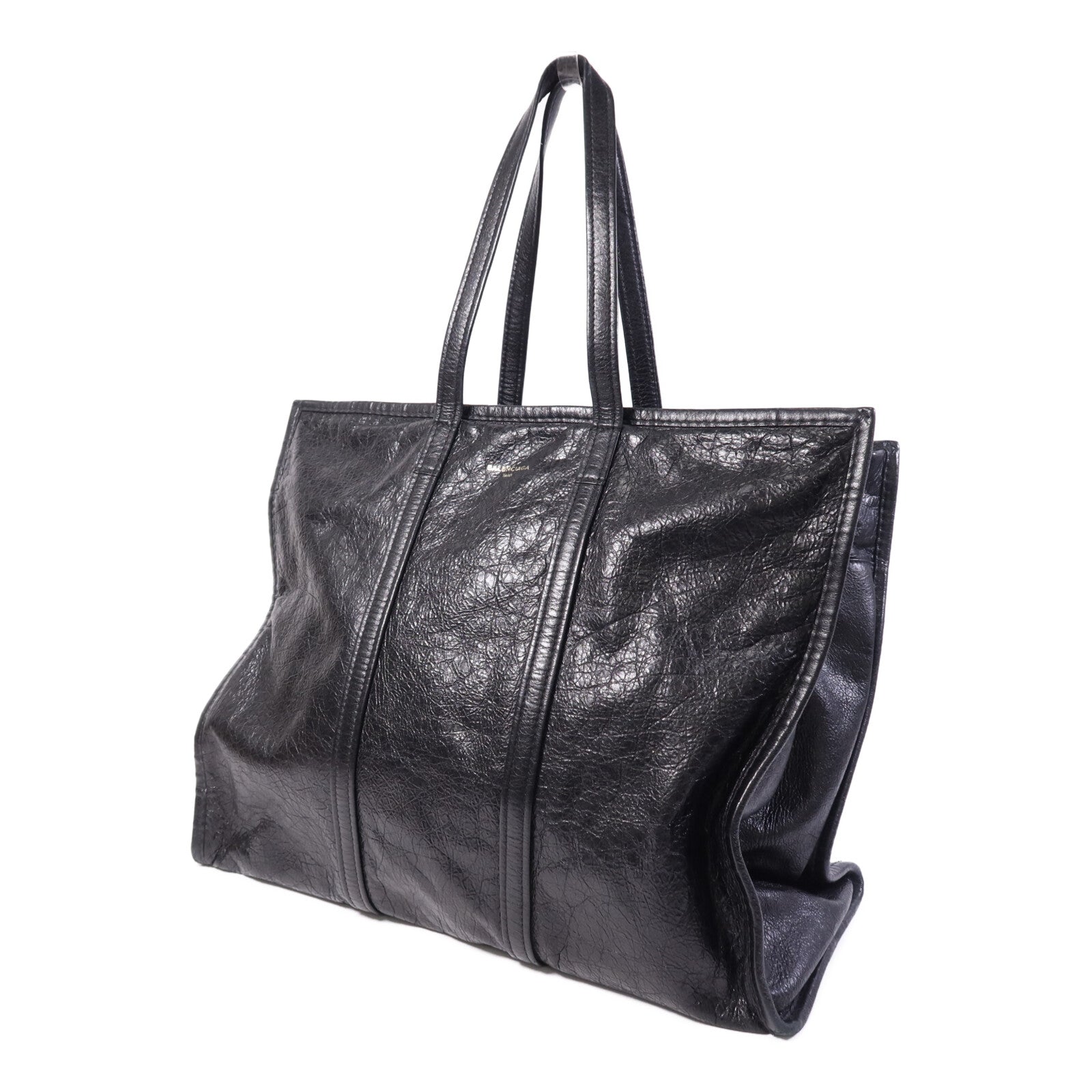 BALENCIAGA 羊皮皮革Bazar Shopper銀扣肩背袋