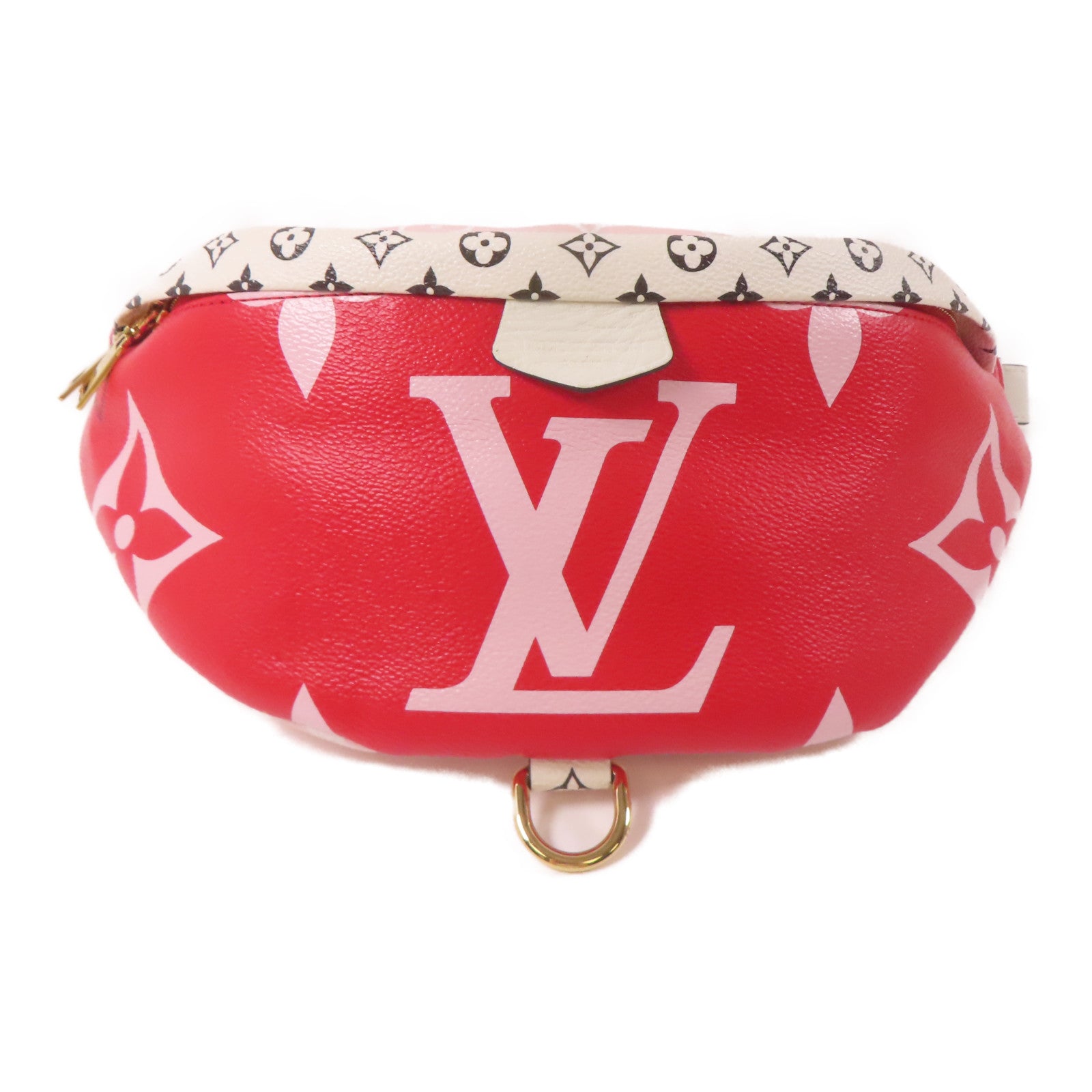 LOUIS VUITTON Monogram Giant Bum Bag金扣腰包紅色/粉紅色/白色