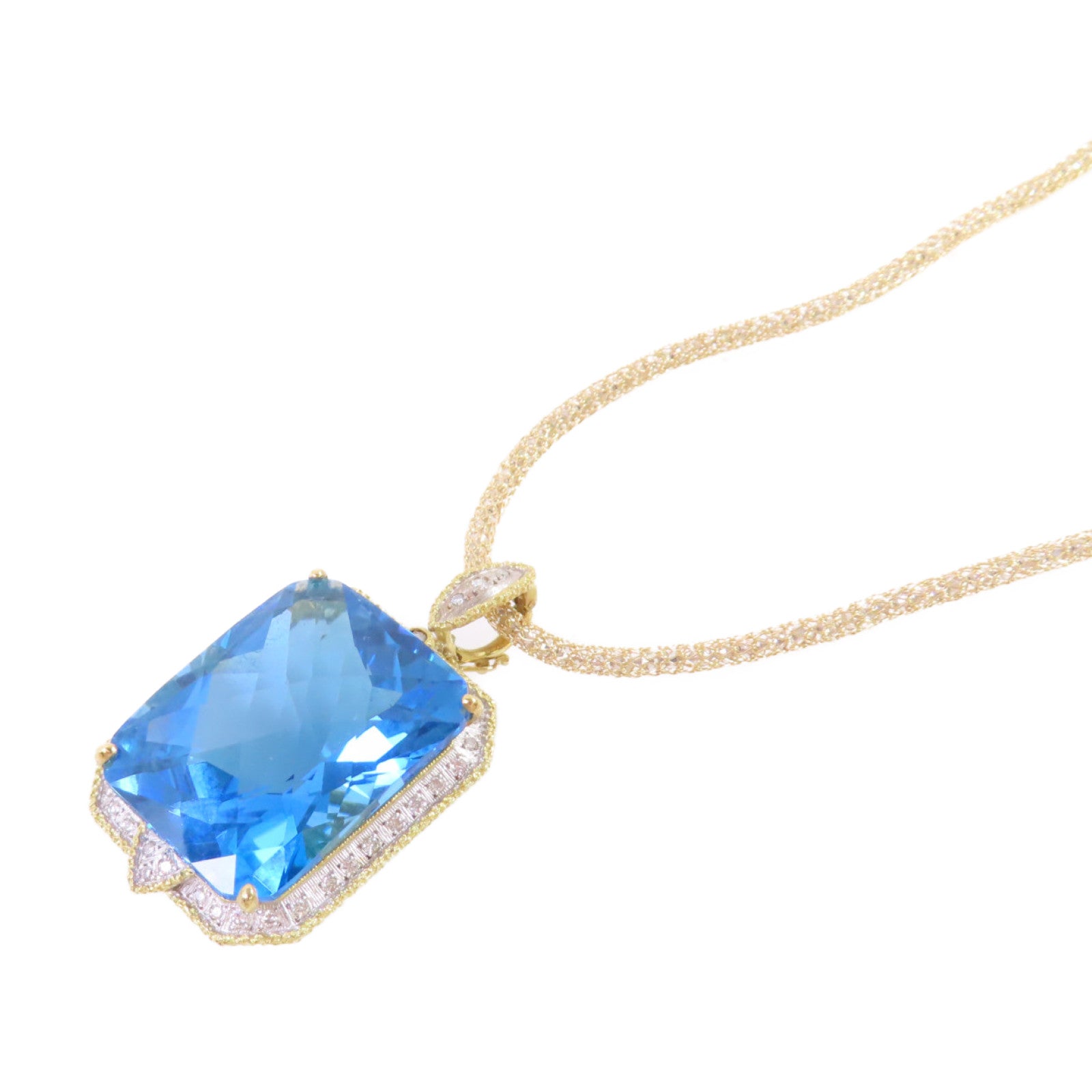 JEWELRY 【激減優惠】18K黃金/藍寶石/0.43ct鑽石Color Stone Diamond Necklace項鏈