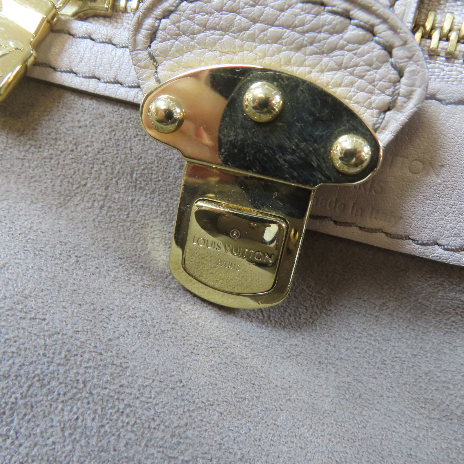 LOUIS VUITTON Mahina Mahina Neo L金扣肩背袋淺啡色